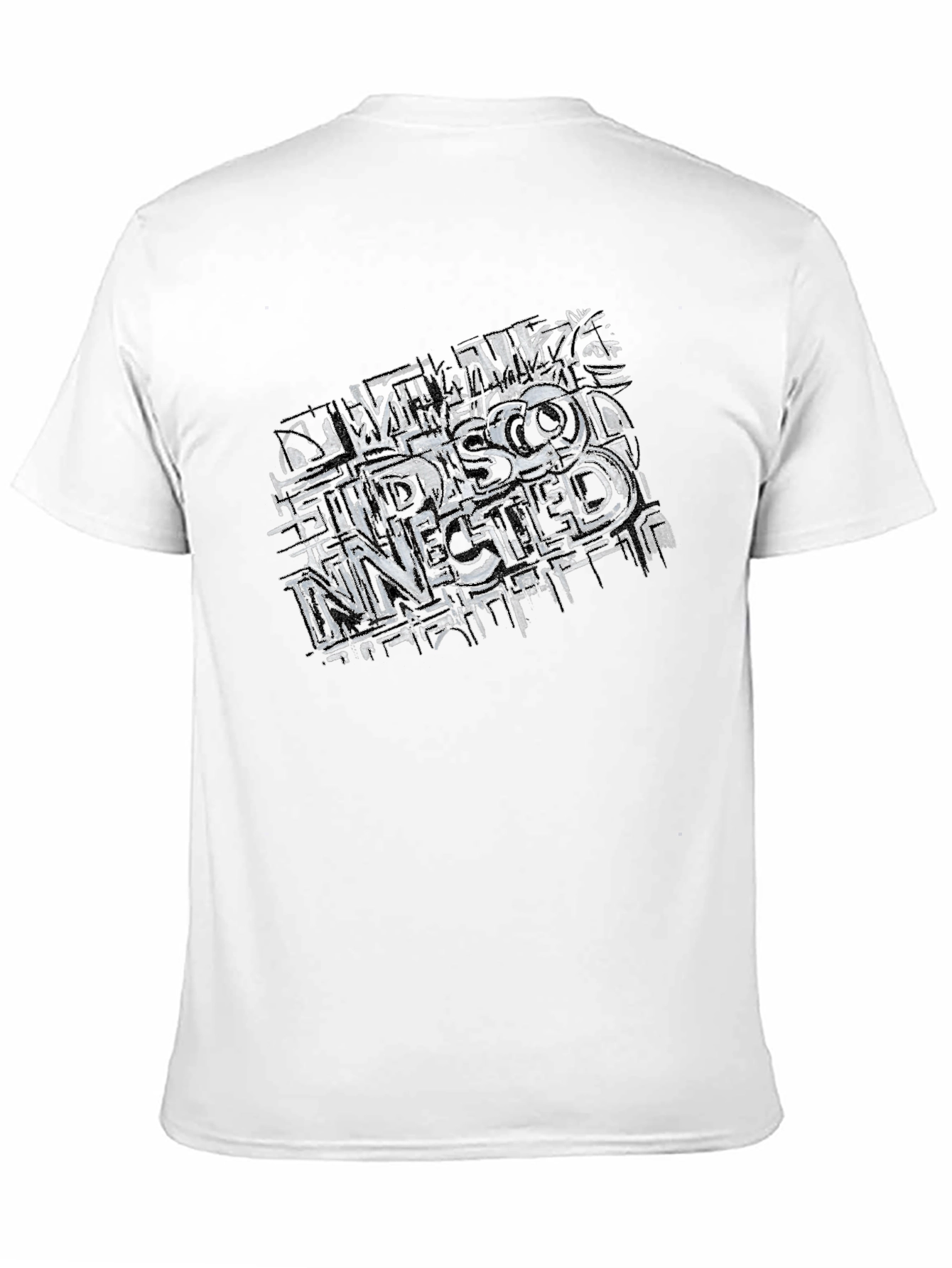 Distressed Graphic Print Black Tee