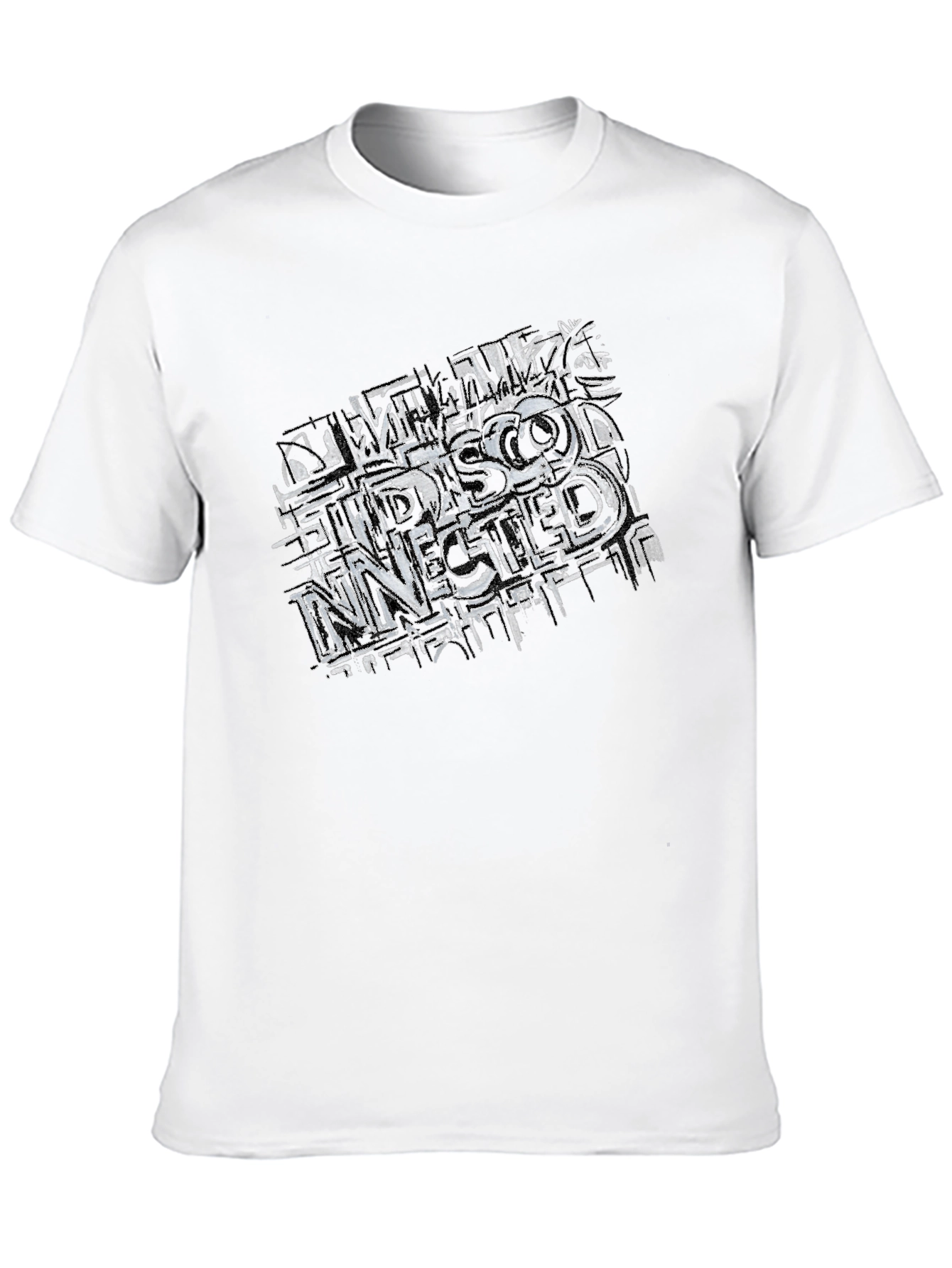 Distressed Graphic Print Black Tee