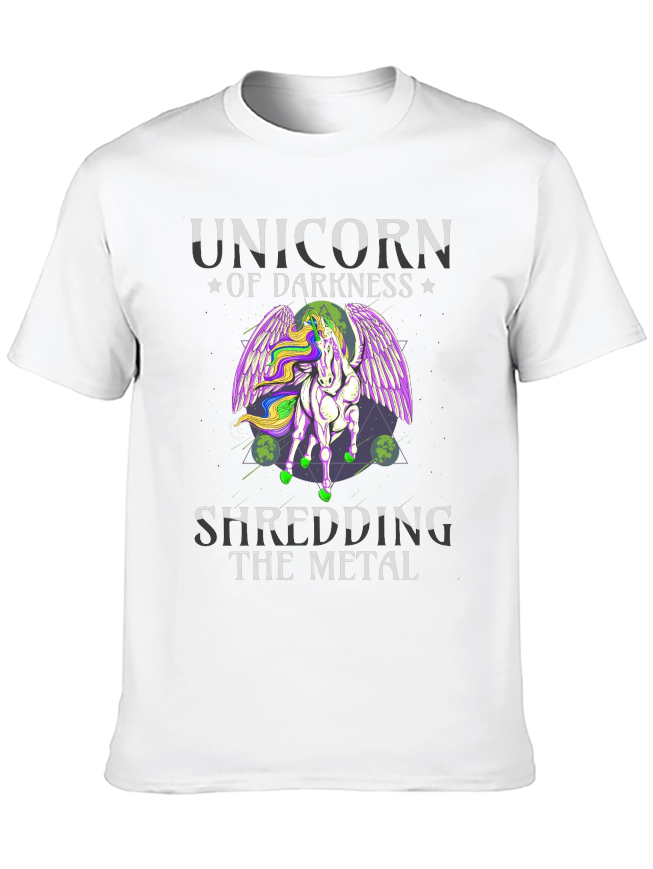 Unicorn of Darkness Shredding Metal T-Shirt