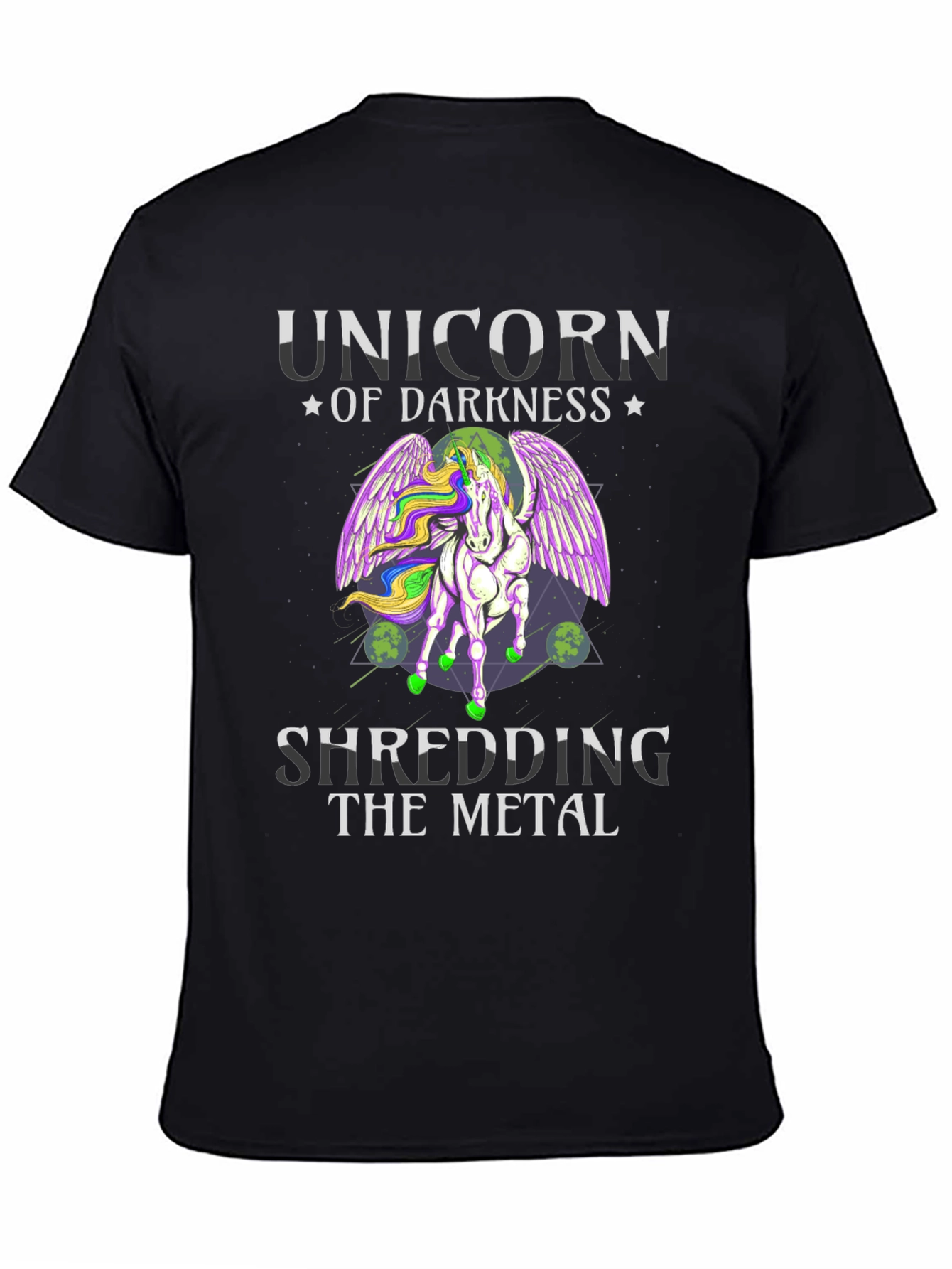 Unicorn of Darkness Shredding Metal T-Shirt