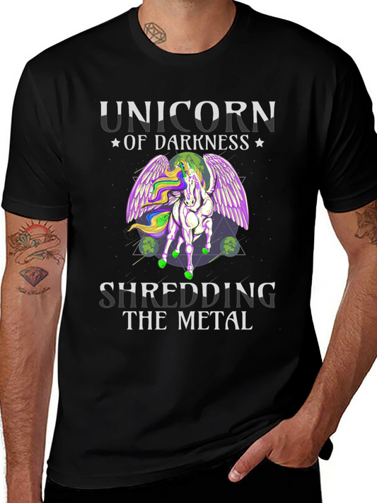 Unicorn of Darkness Shredding Metal T-Shirt