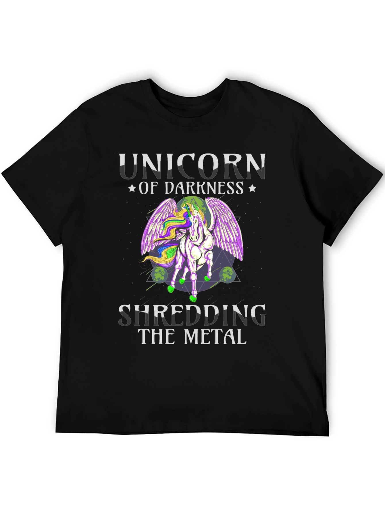 Unicorn of Darkness Shredding Metal T-Shirt