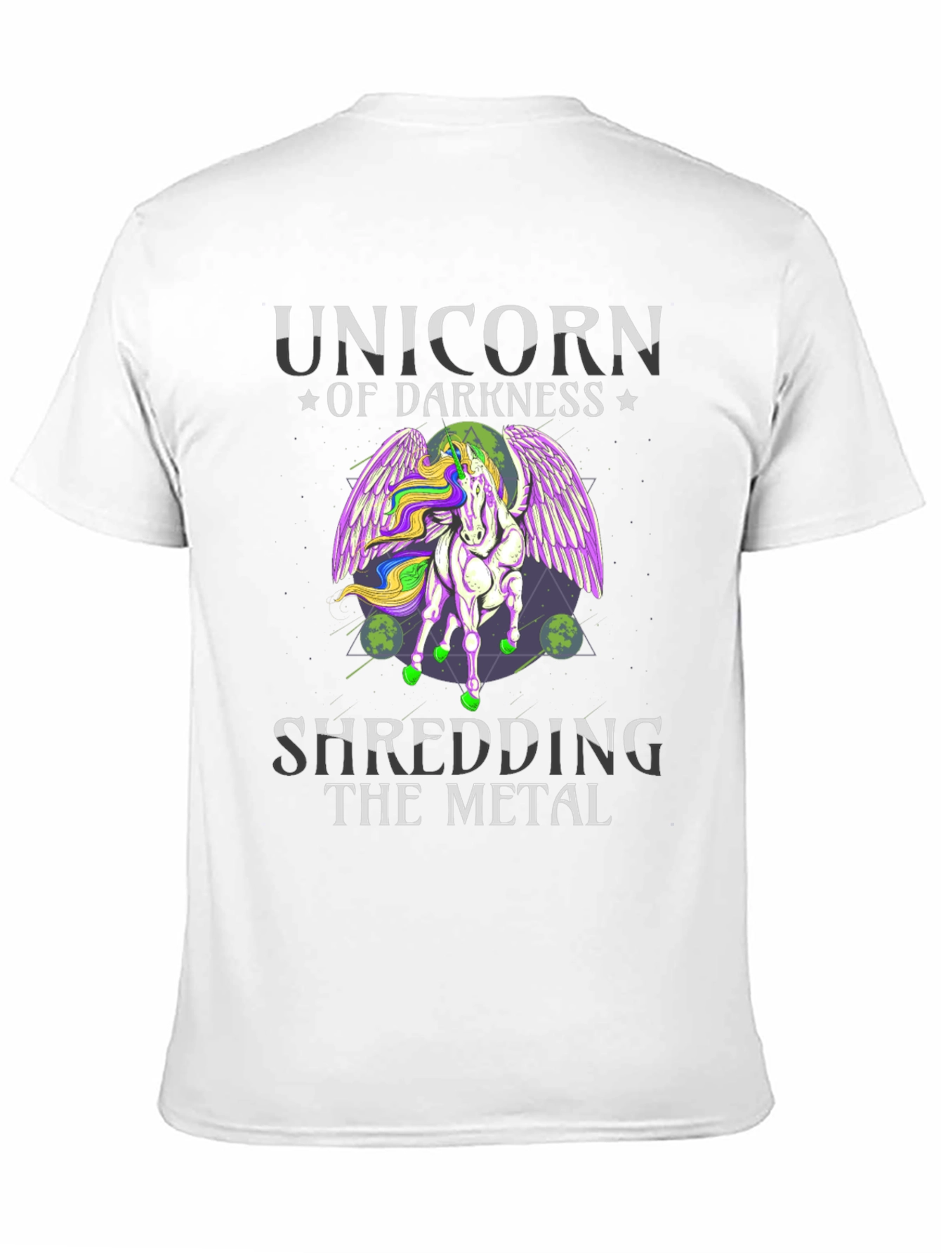 Unicorn of Darkness Shredding Metal T-Shirt