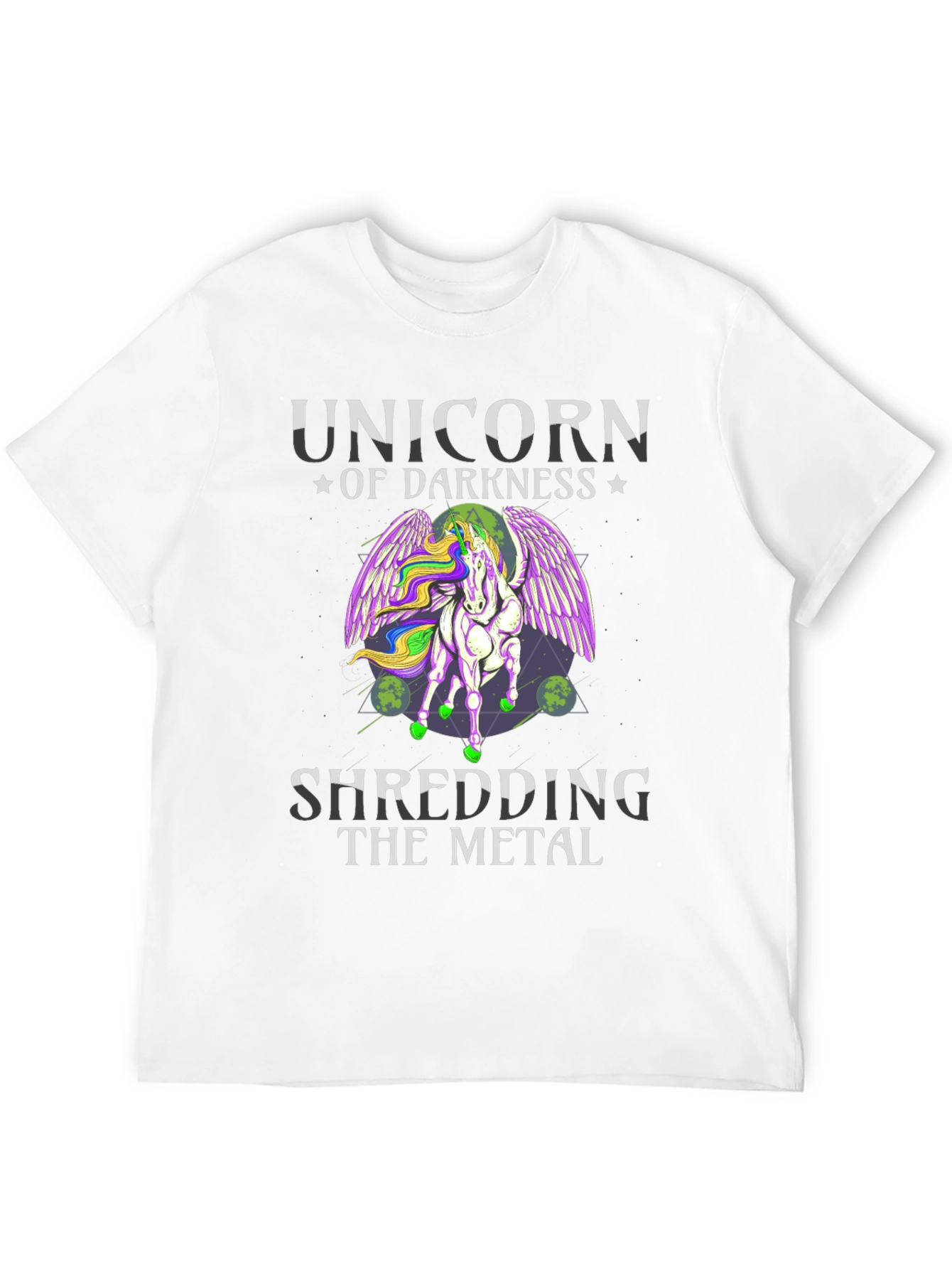 Unicorn of Darkness Shredding Metal T-Shirt