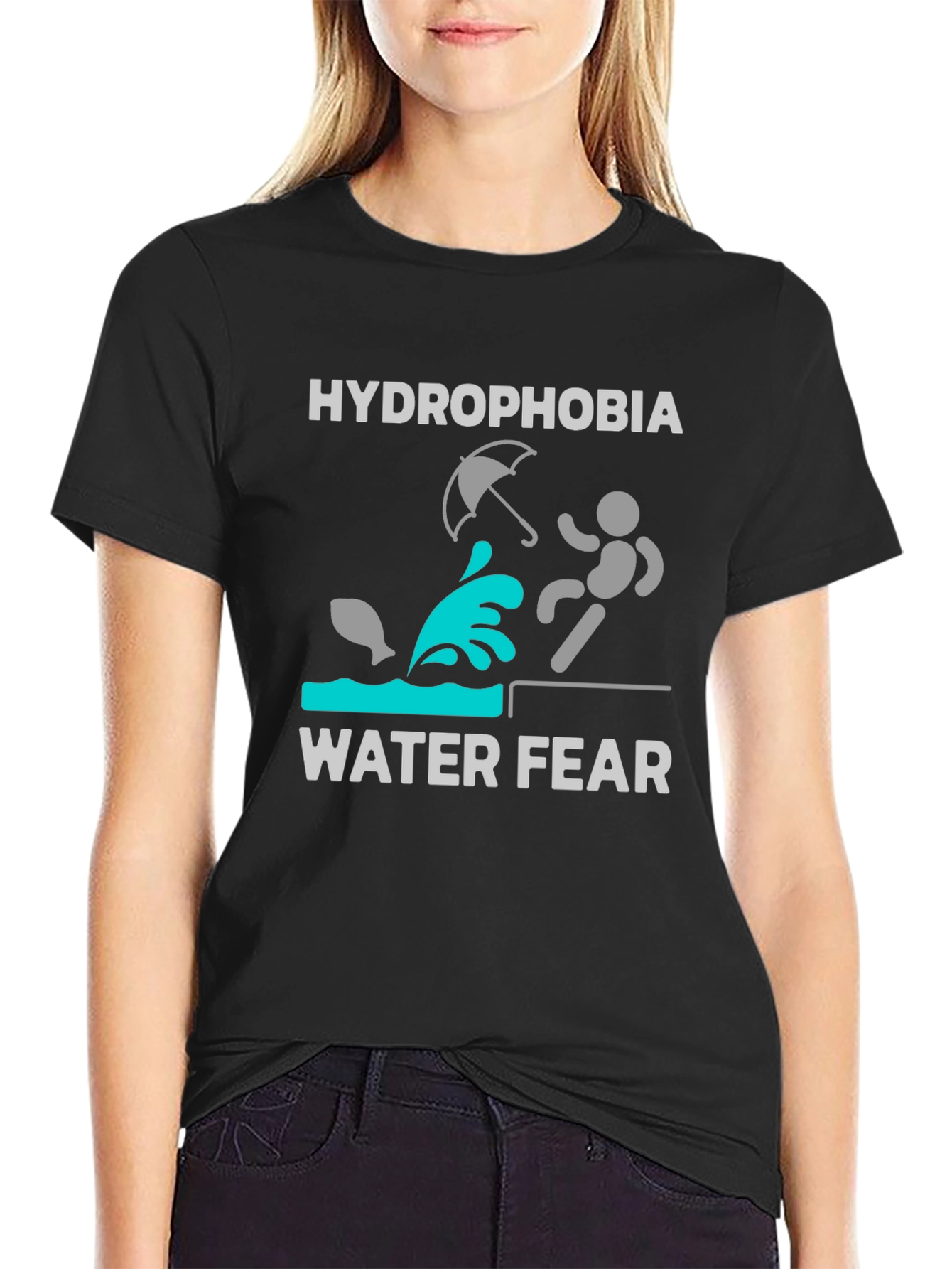 Hydrophobia Water Fear Funny Graphic T-Shirt