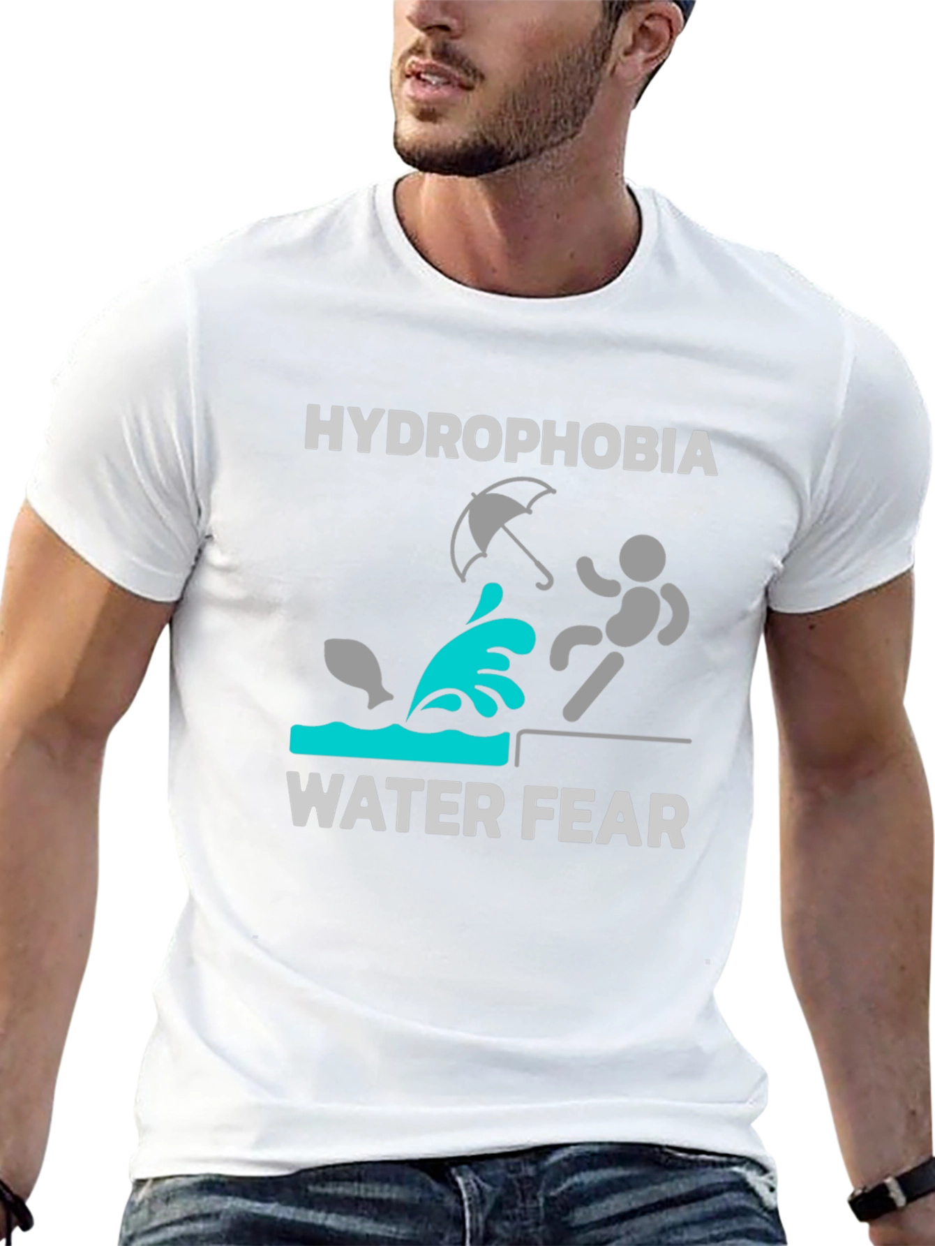 Hydrophobia Water Fear Funny Graphic T-Shirt