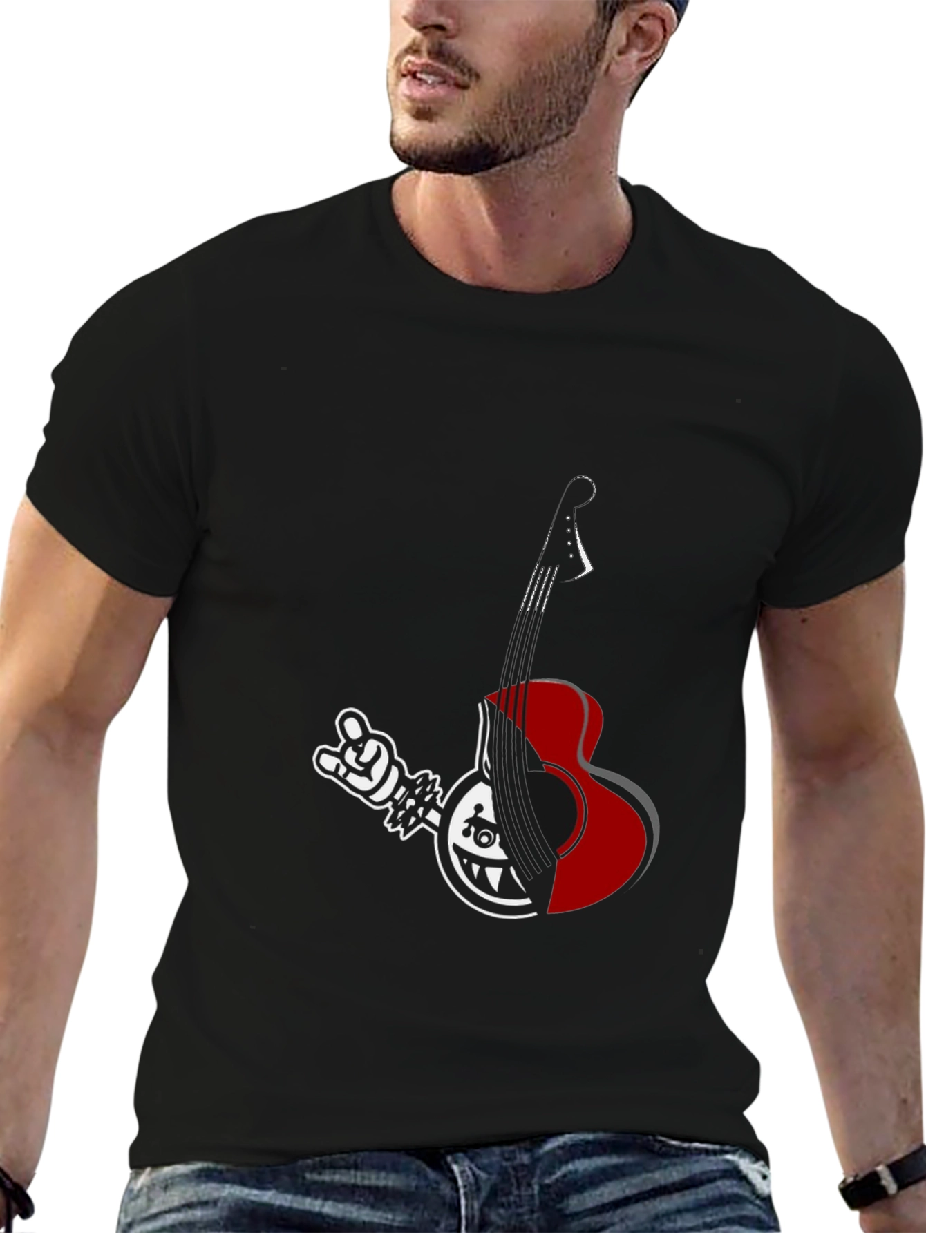 Rock Guitar Graphic T-Shirt - Cool Casual Tee
