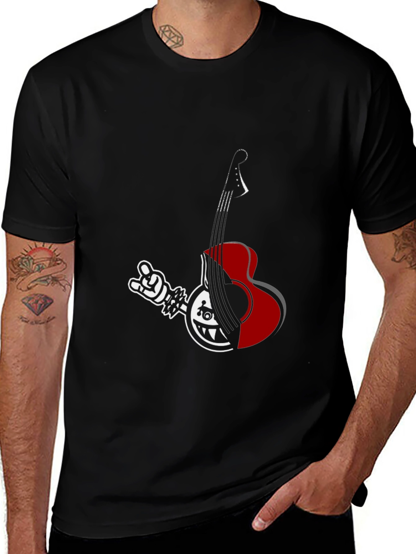Rock Guitar Graphic T-Shirt - Cool Casual Tee