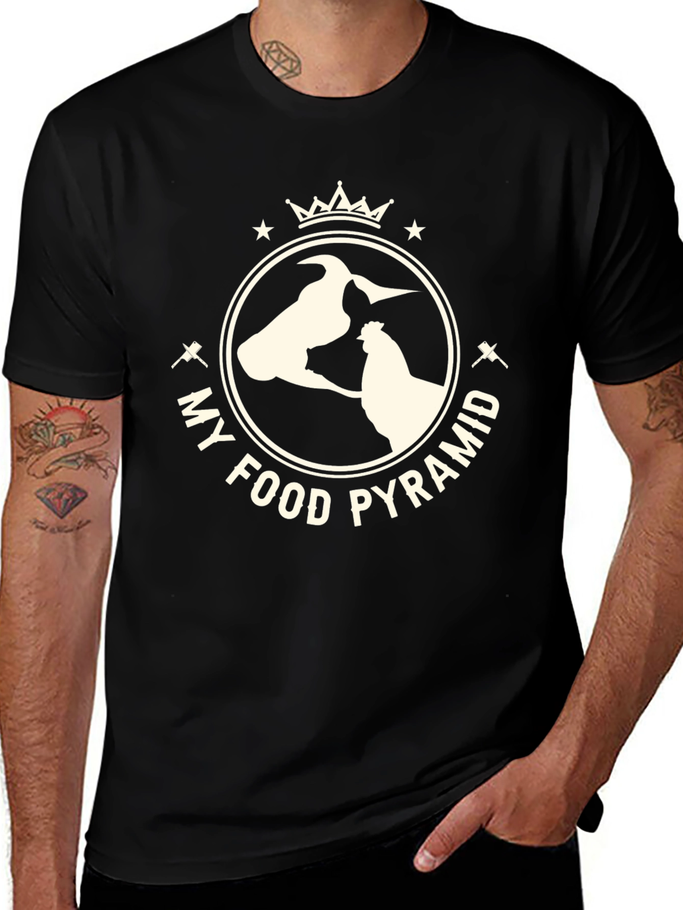 My Food Pyramid Graphic Tee - Funny Animal Shirt