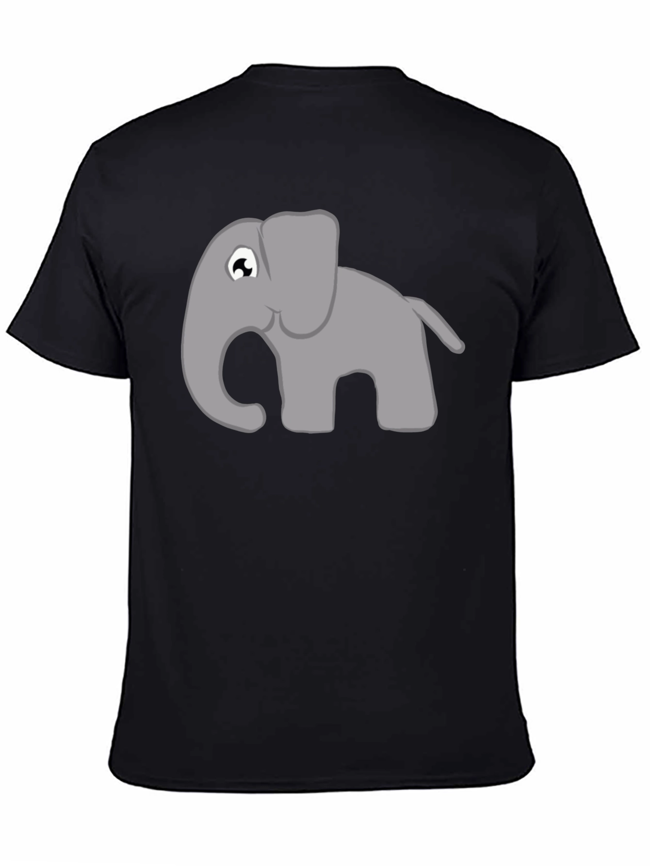 Elephant Graphic Tee - Black Cotton T-Shirt