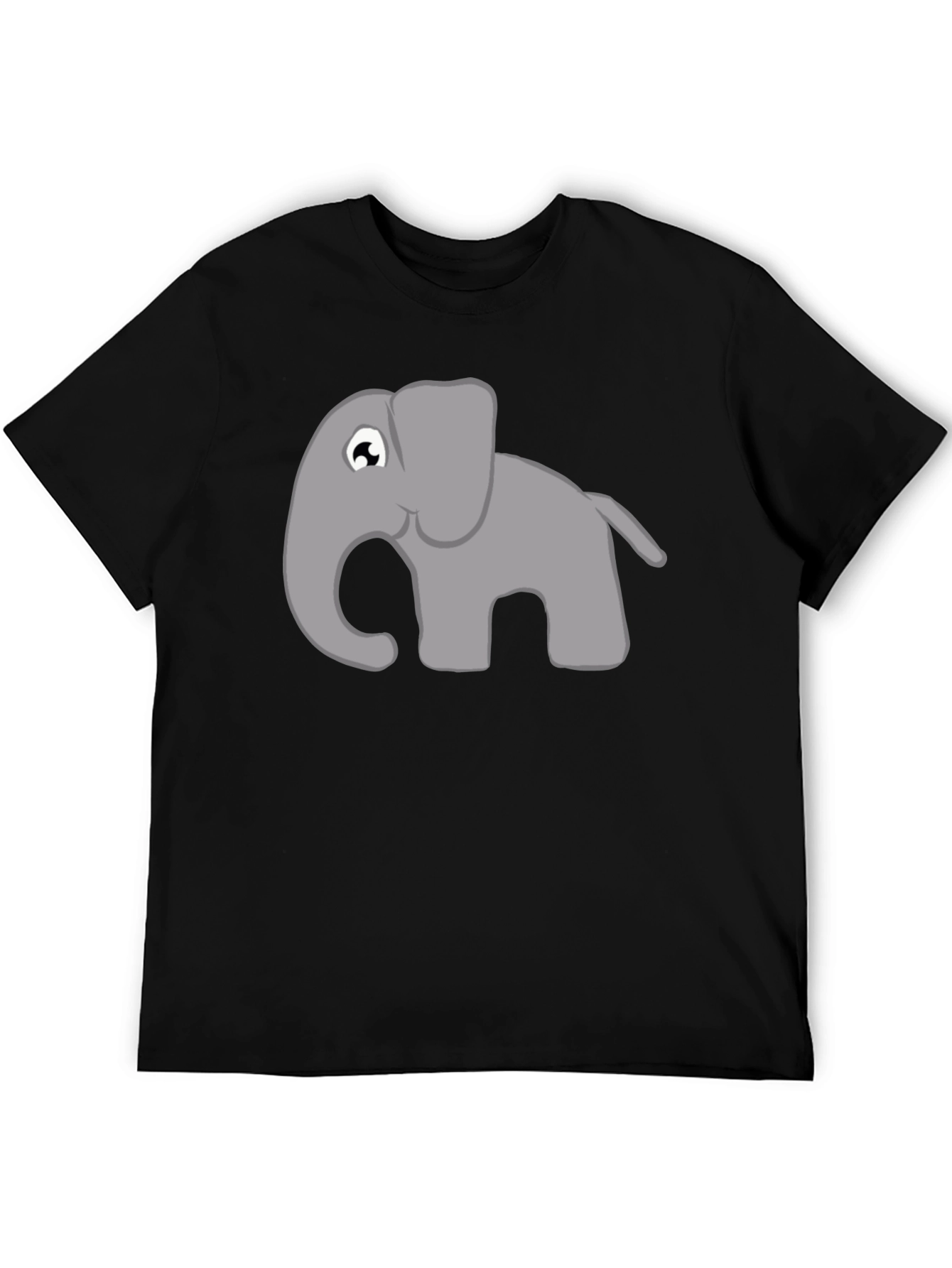 Elephant Graphic Tee - Black Cotton T-Shirt