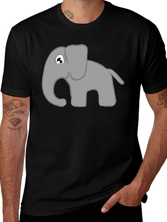 Elephant Graphic Tee - Black Cotton T-Shirt