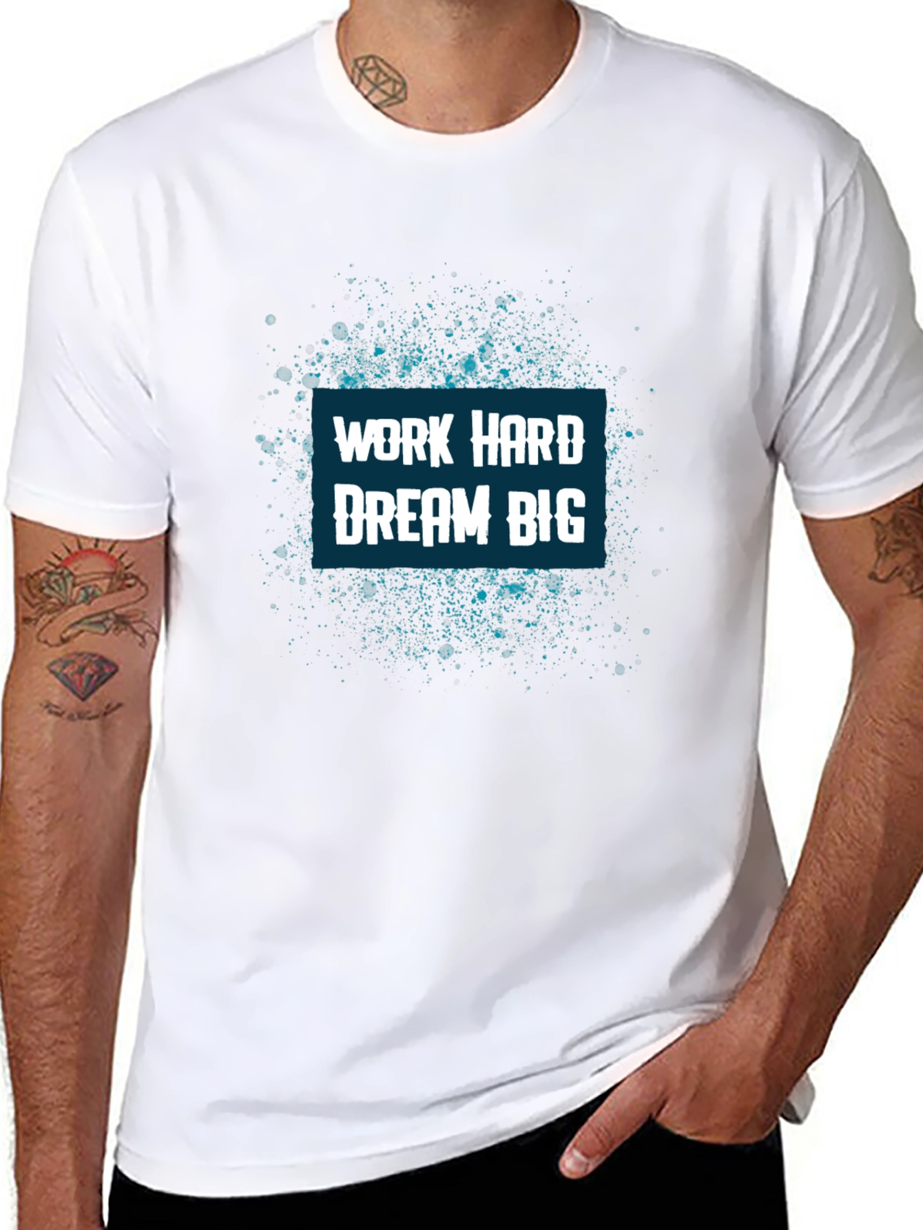Work Hard Dream Big Graphic Tee - Black