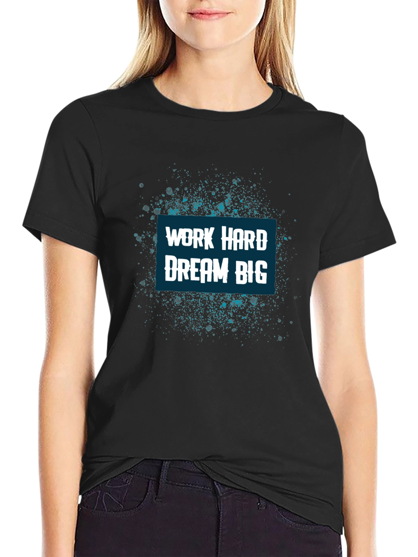 Work Hard Dream Big Graphic Tee - Black