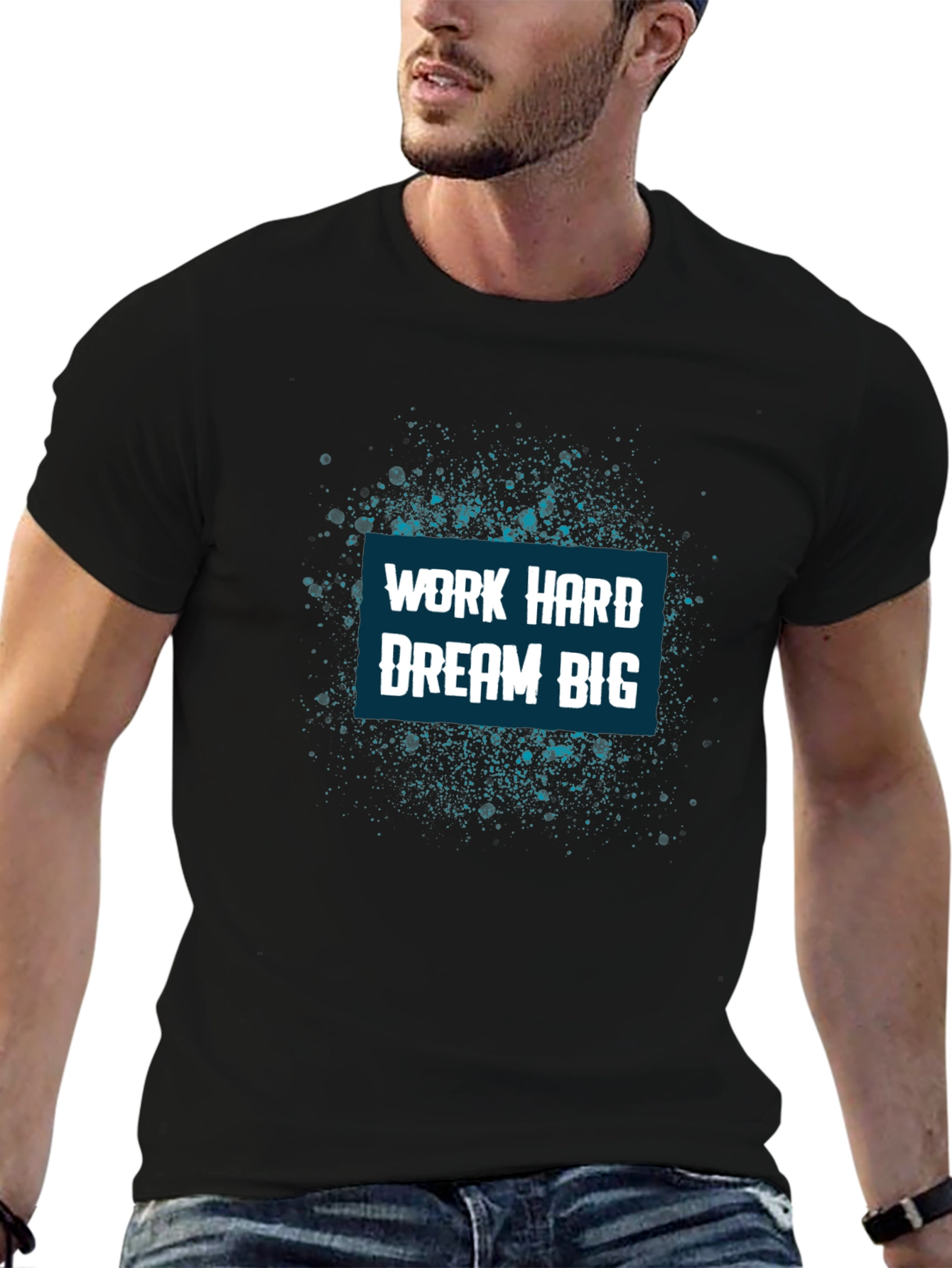 Work Hard Dream Big Graphic Tee - Black