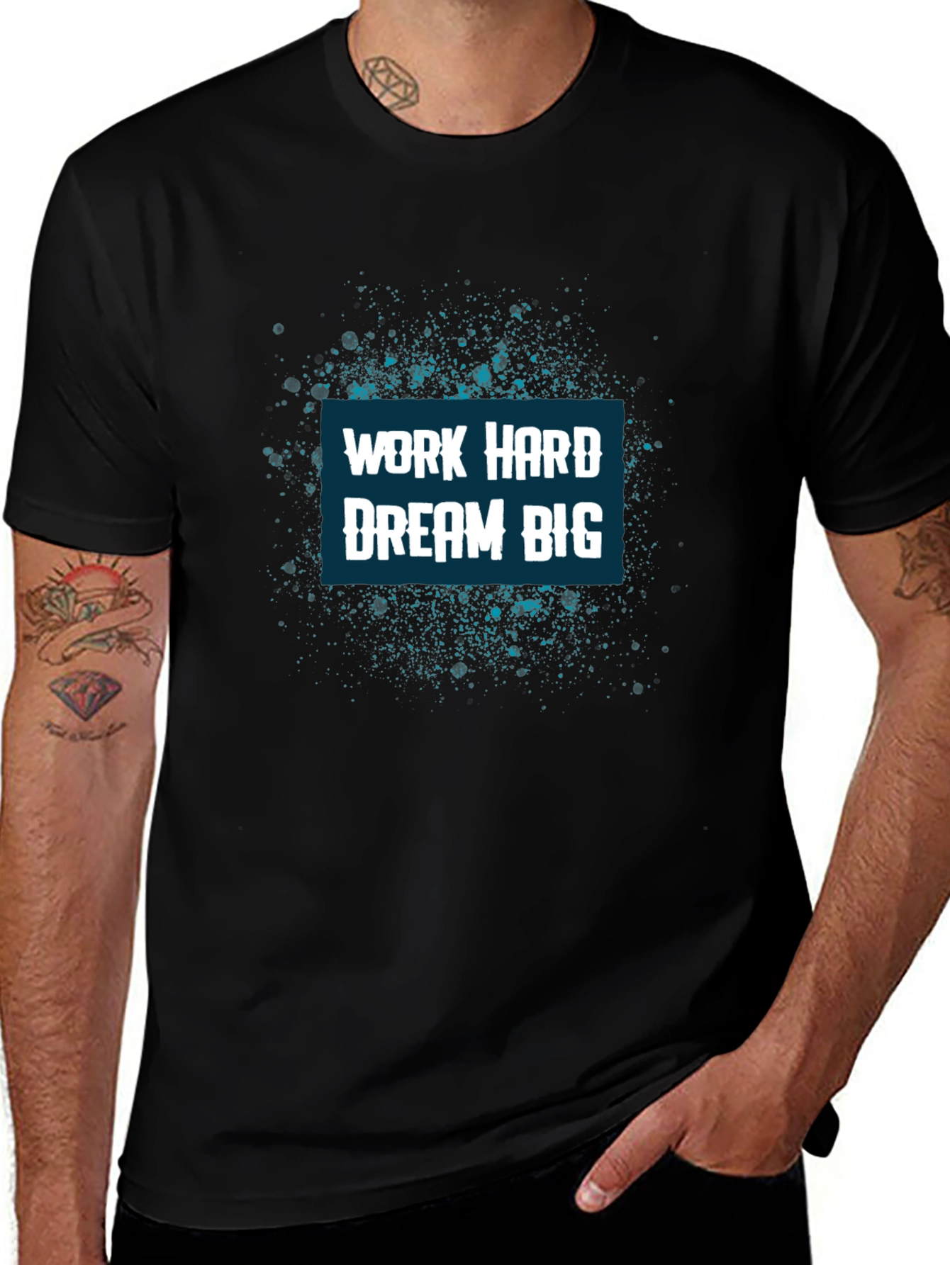 Work Hard Dream Big Graphic Tee - Black