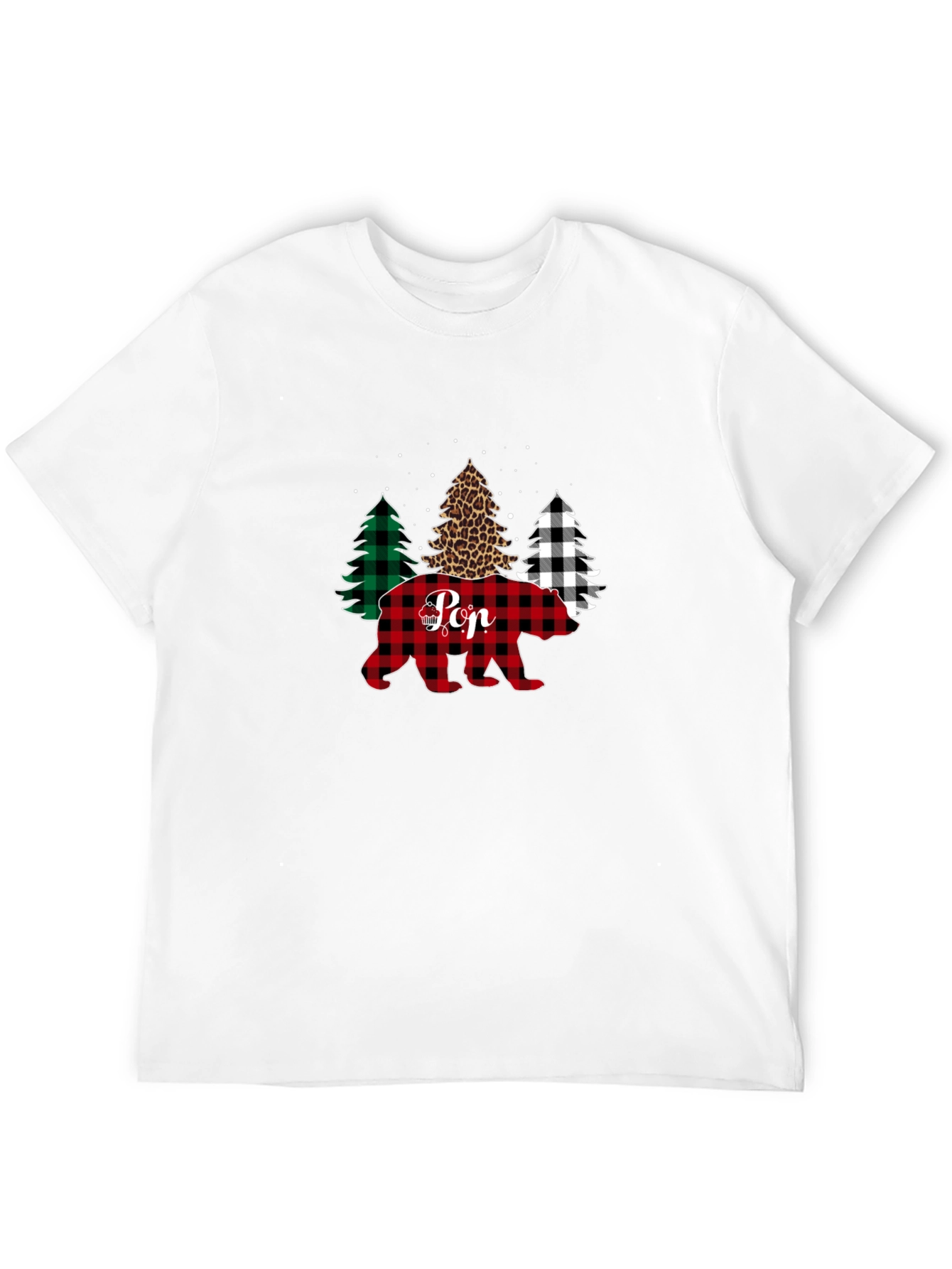 Buffalo Plaid Pop Bear Christmas T-Shirt