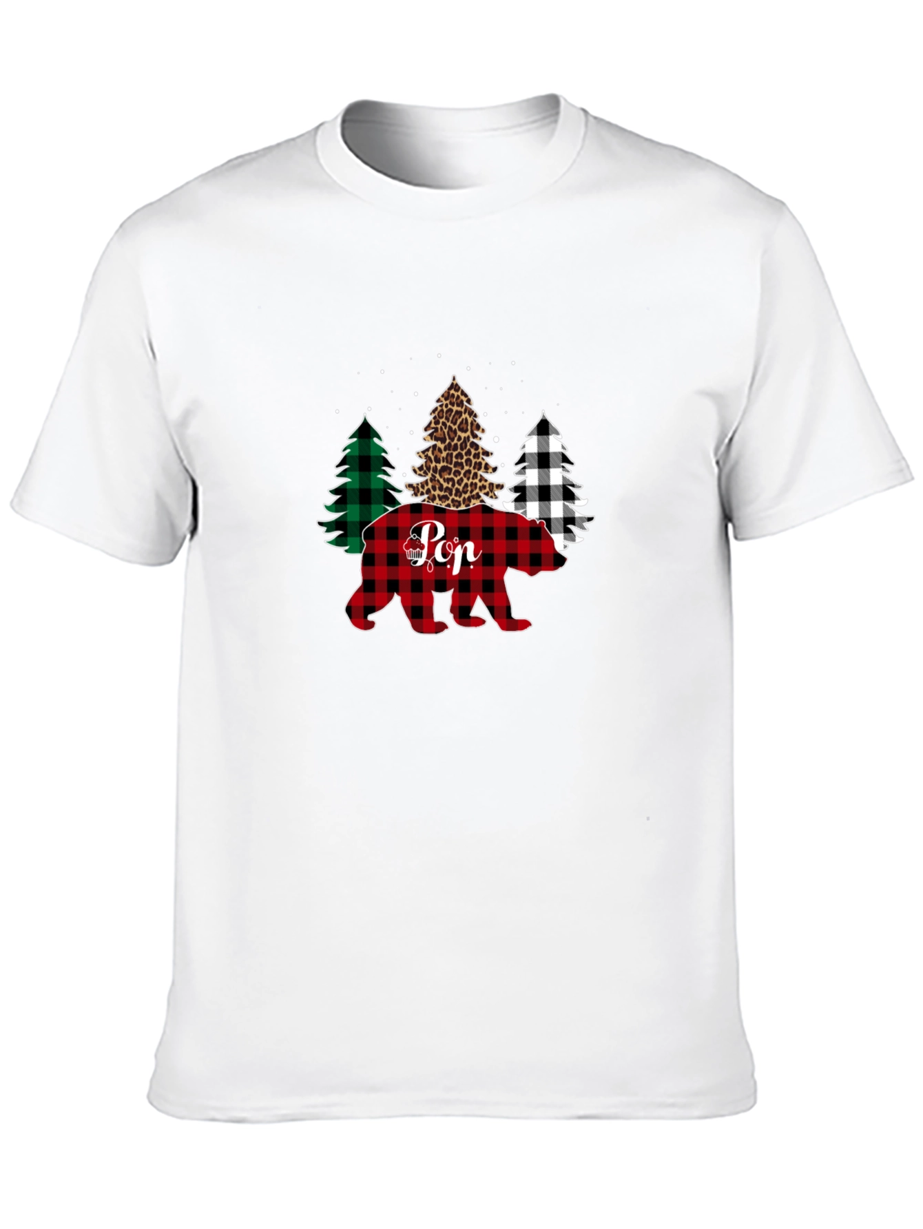 Buffalo Plaid Pop Bear Christmas T-Shirt