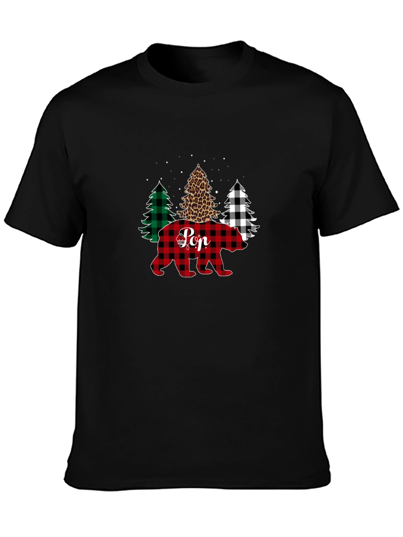 Buffalo Plaid Pop Bear Christmas T-Shirt