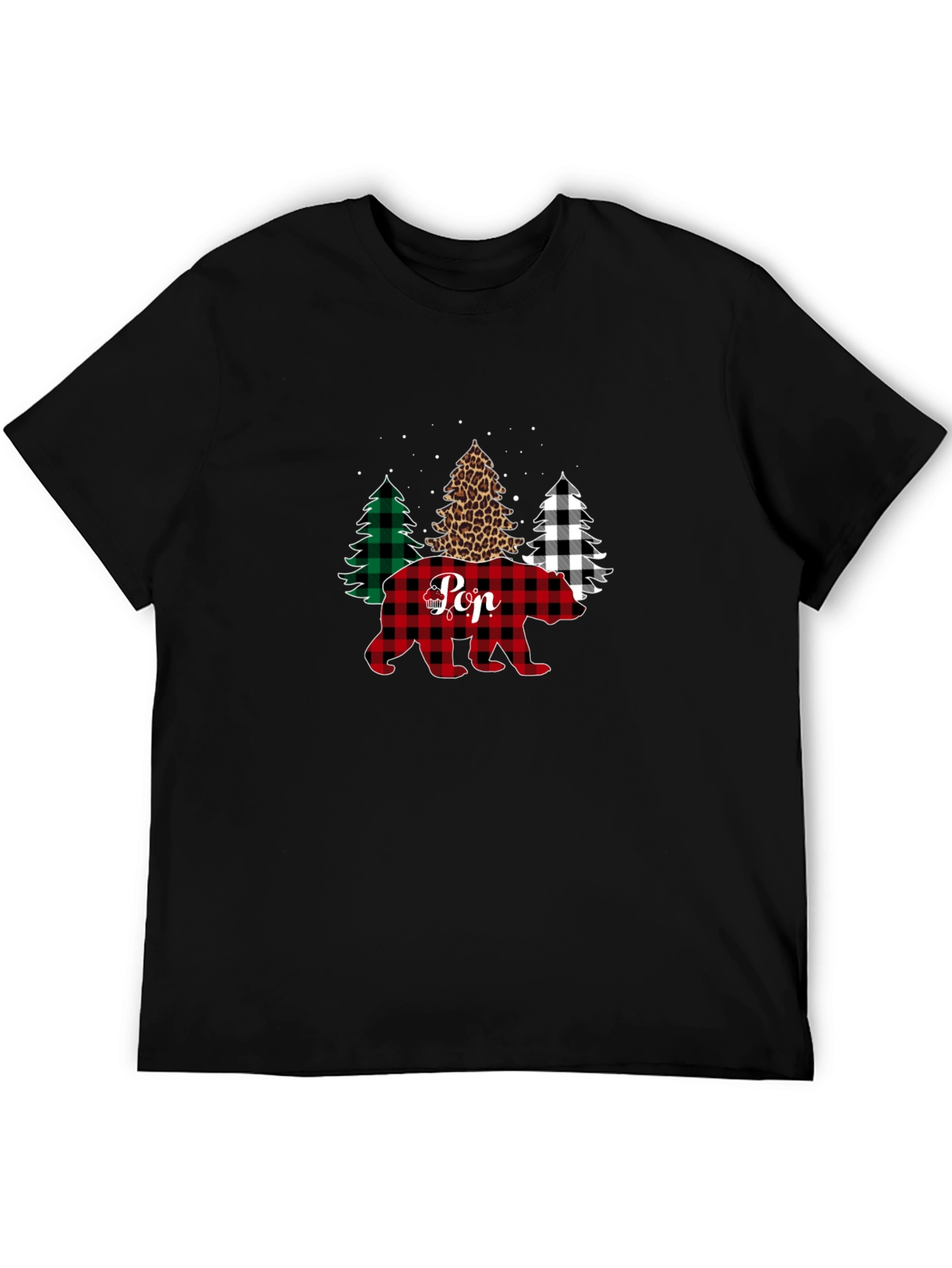 Buffalo Plaid Pop Bear Christmas T-Shirt
