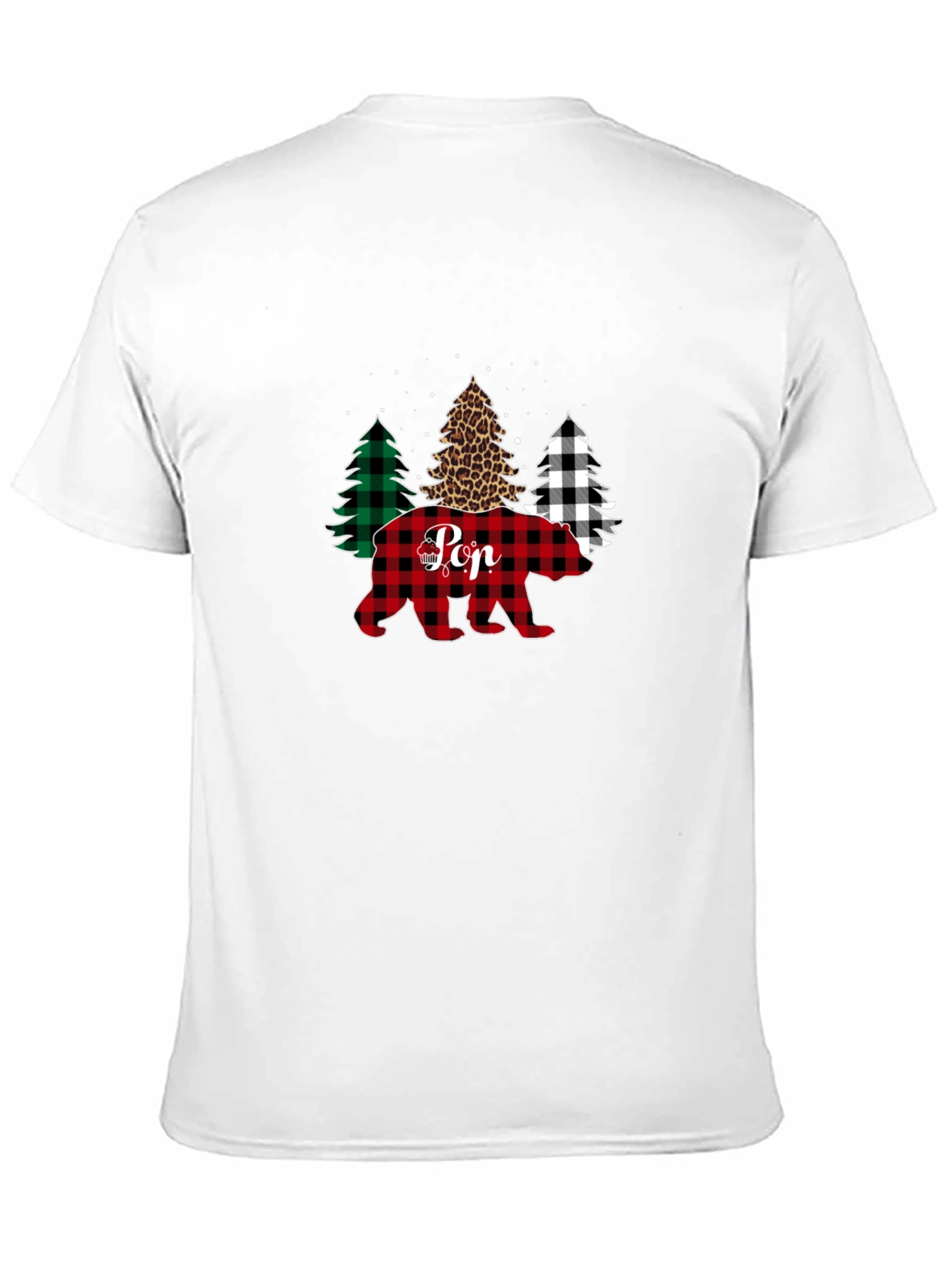 Buffalo Plaid Pop Bear Christmas T-Shirt
