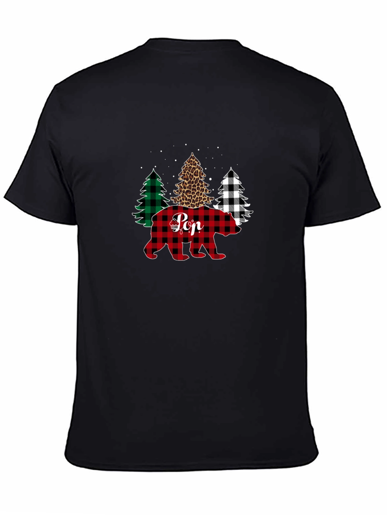 Buffalo Plaid Pop Bear Christmas T-Shirt