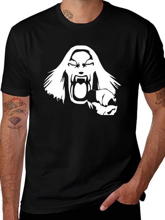 Screaming White Figure Graphic Black T-Shirt