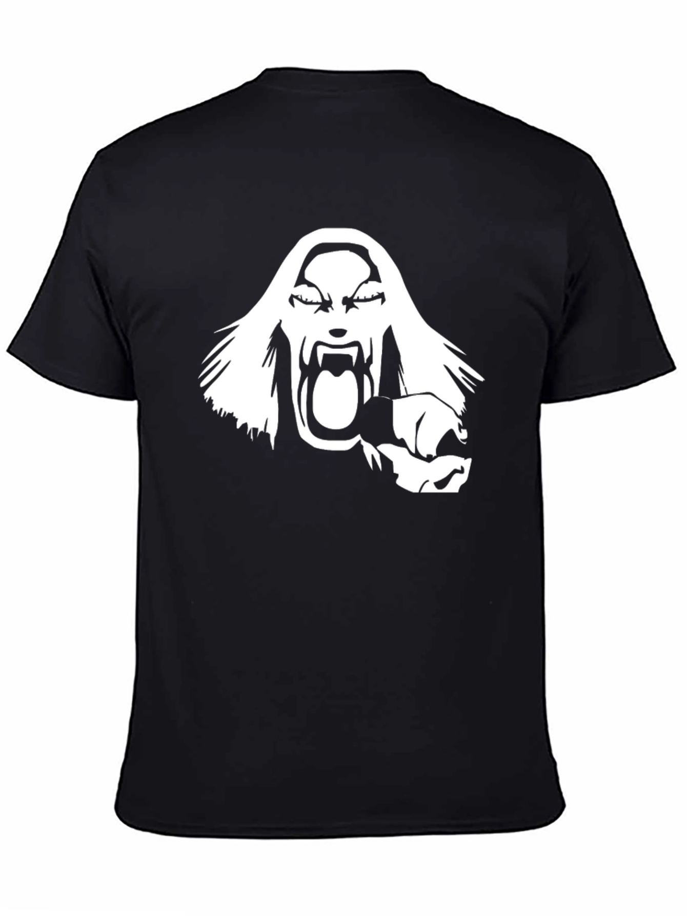 Screaming White Figure Graphic Black T-Shirt