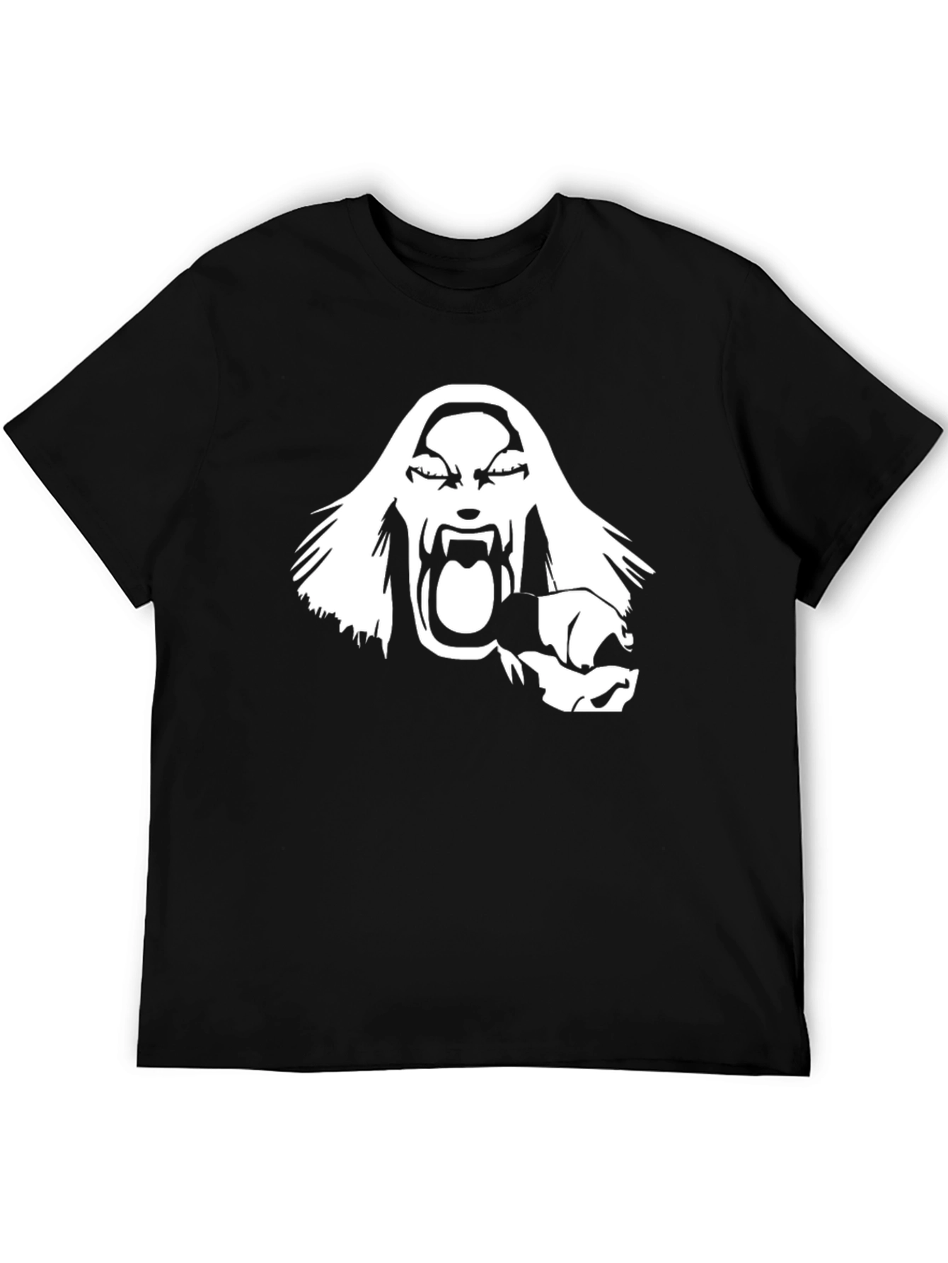 Screaming White Figure Graphic Black T-Shirt