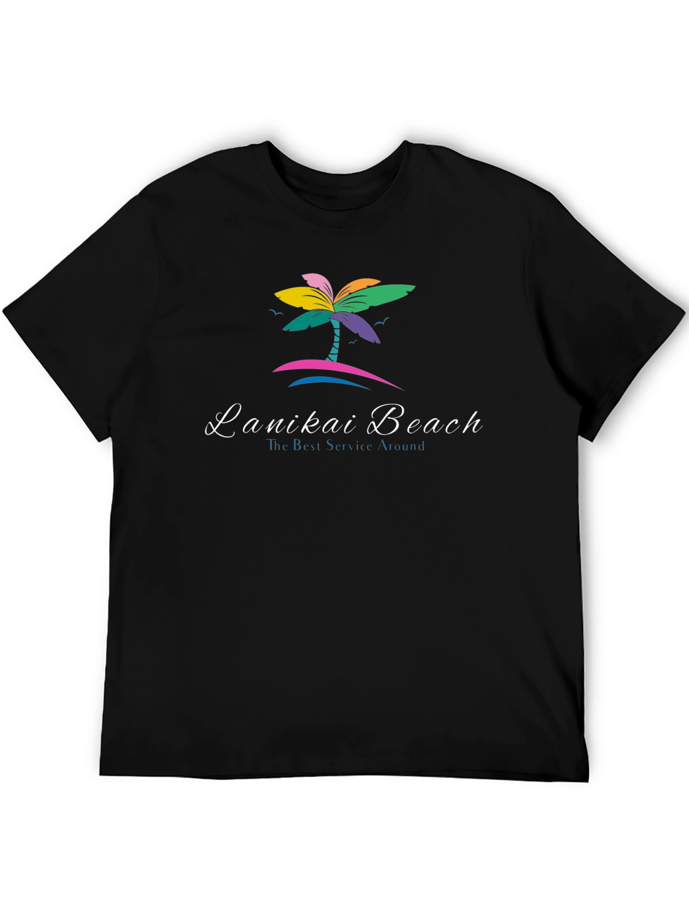 Lanikai Beach Graphic Tee - Vibrant Tropical Palm Design