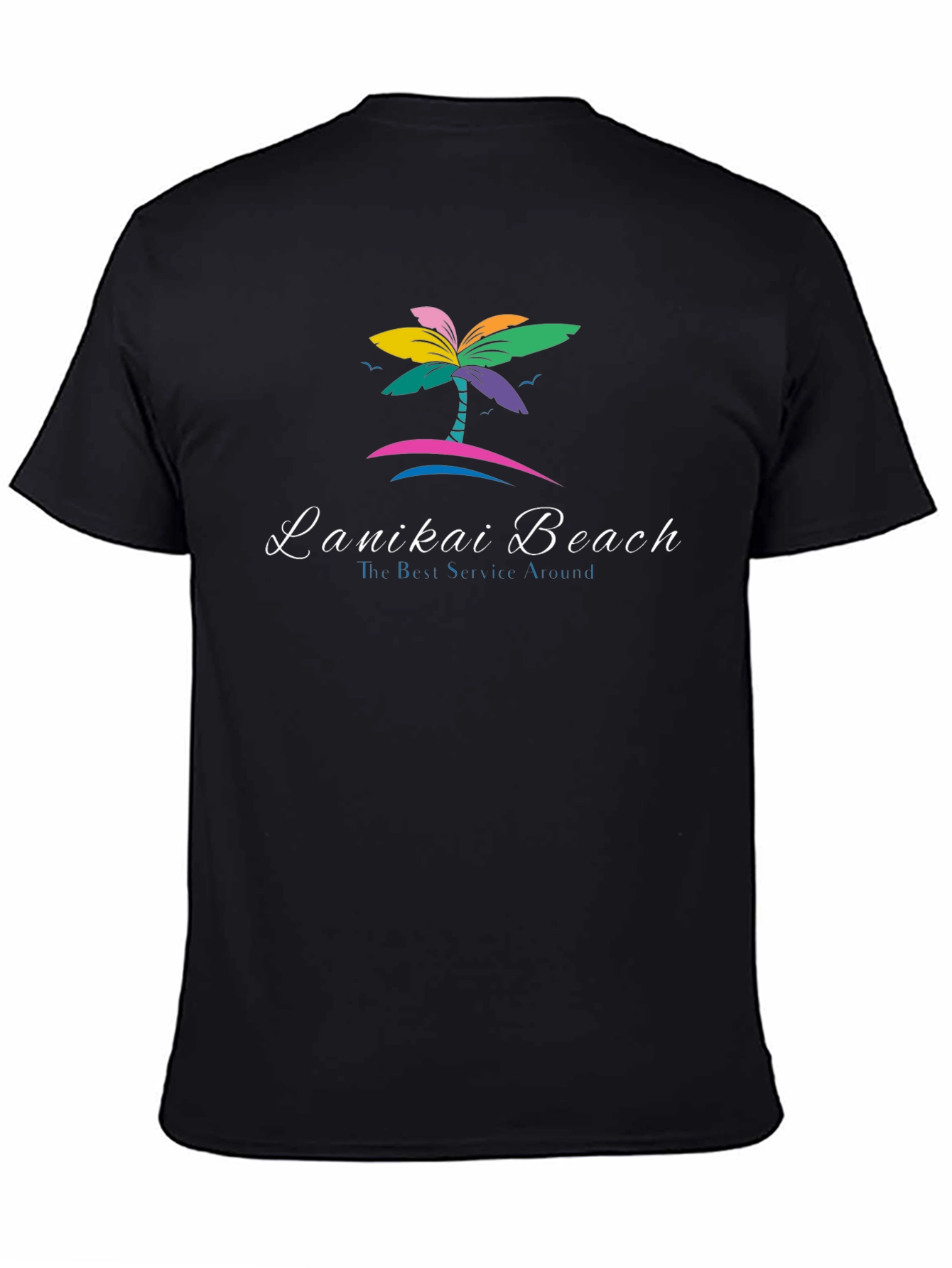 Lanikai Beach Graphic Tee - Vibrant Tropical Palm Design