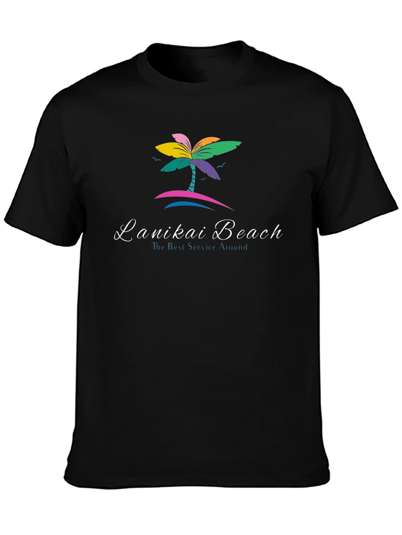 Lanikai Beach Graphic Tee - Vibrant Tropical Palm Design