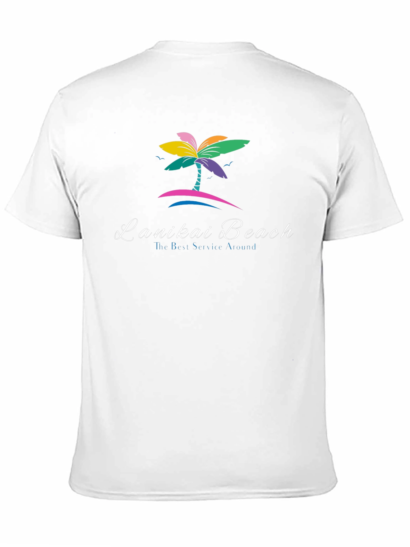 Lanikai Beach Graphic Tee - Vibrant Tropical Palm Design