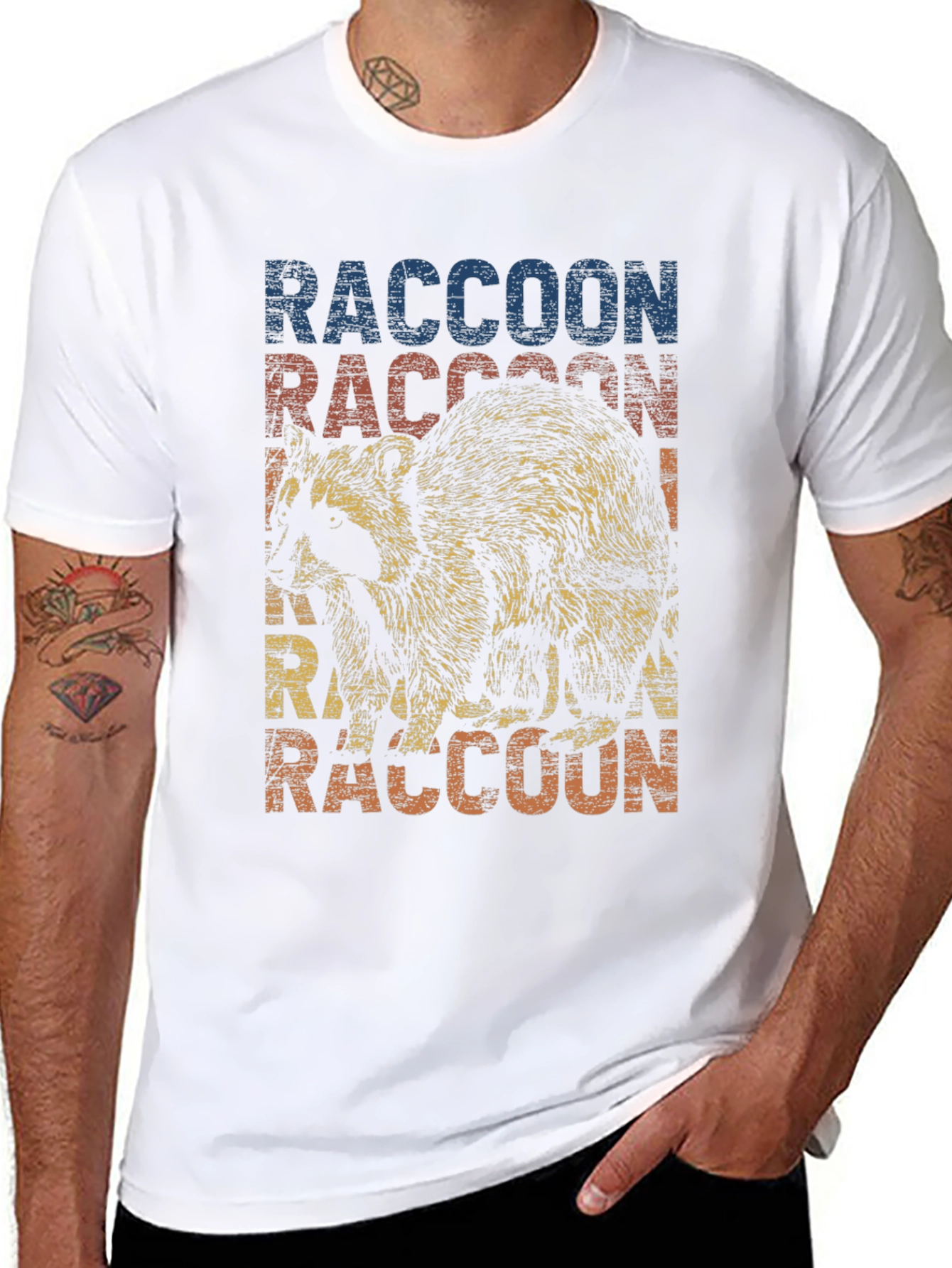 Retro Raccoon Graphic T-Shirt - Cool Animal Tee