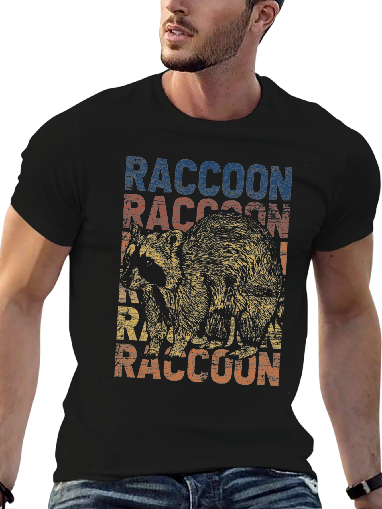 Retro Raccoon Graphic T-Shirt - Cool Animal Tee
