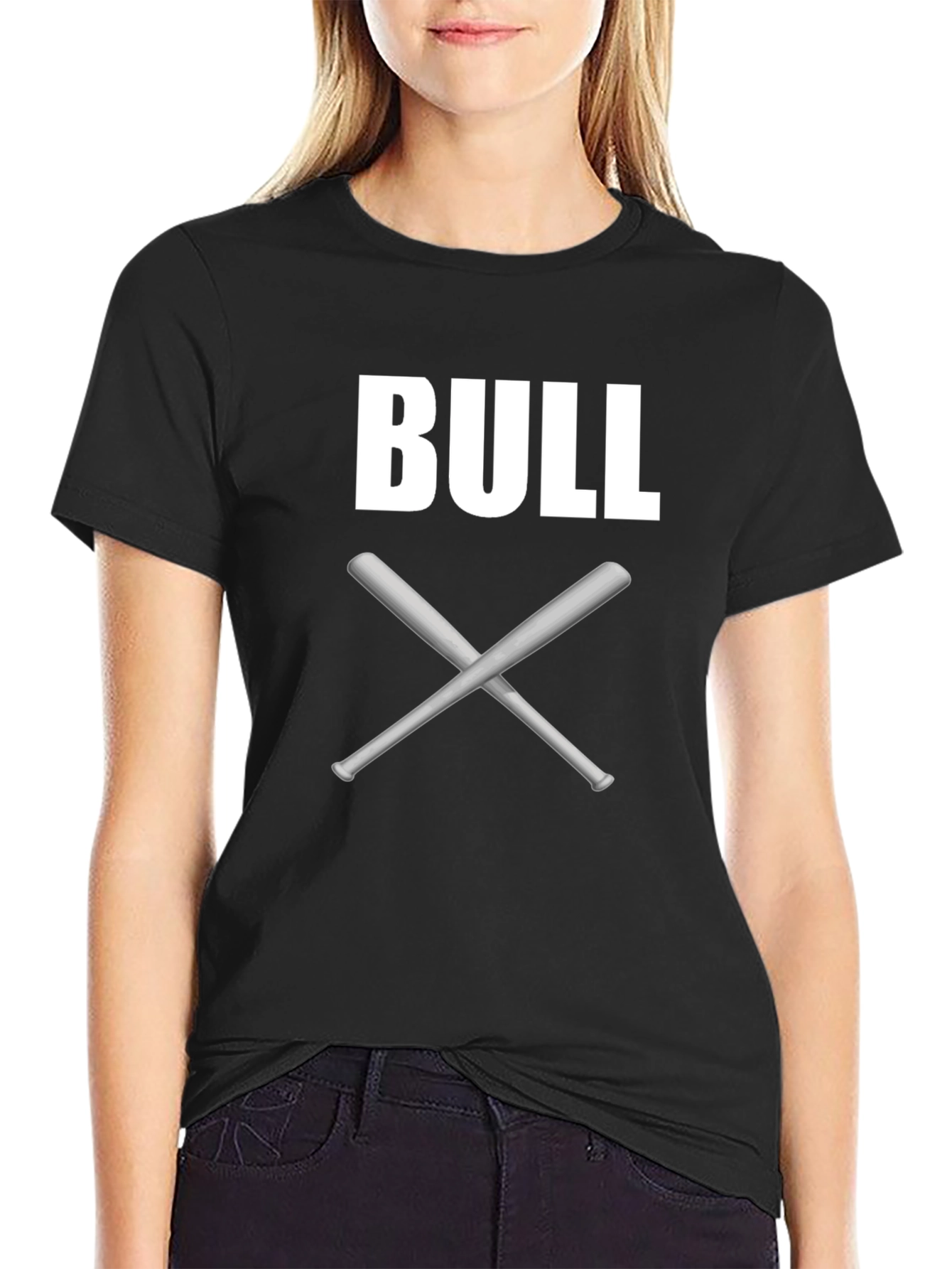 Bull Crossed Bats Graphic T-Shirt