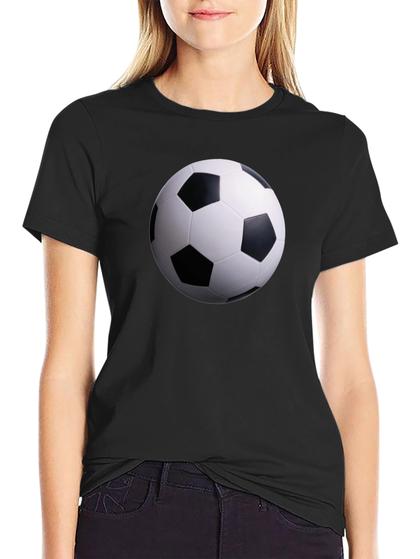 Soccer Ball Graphic Black T-Shirt