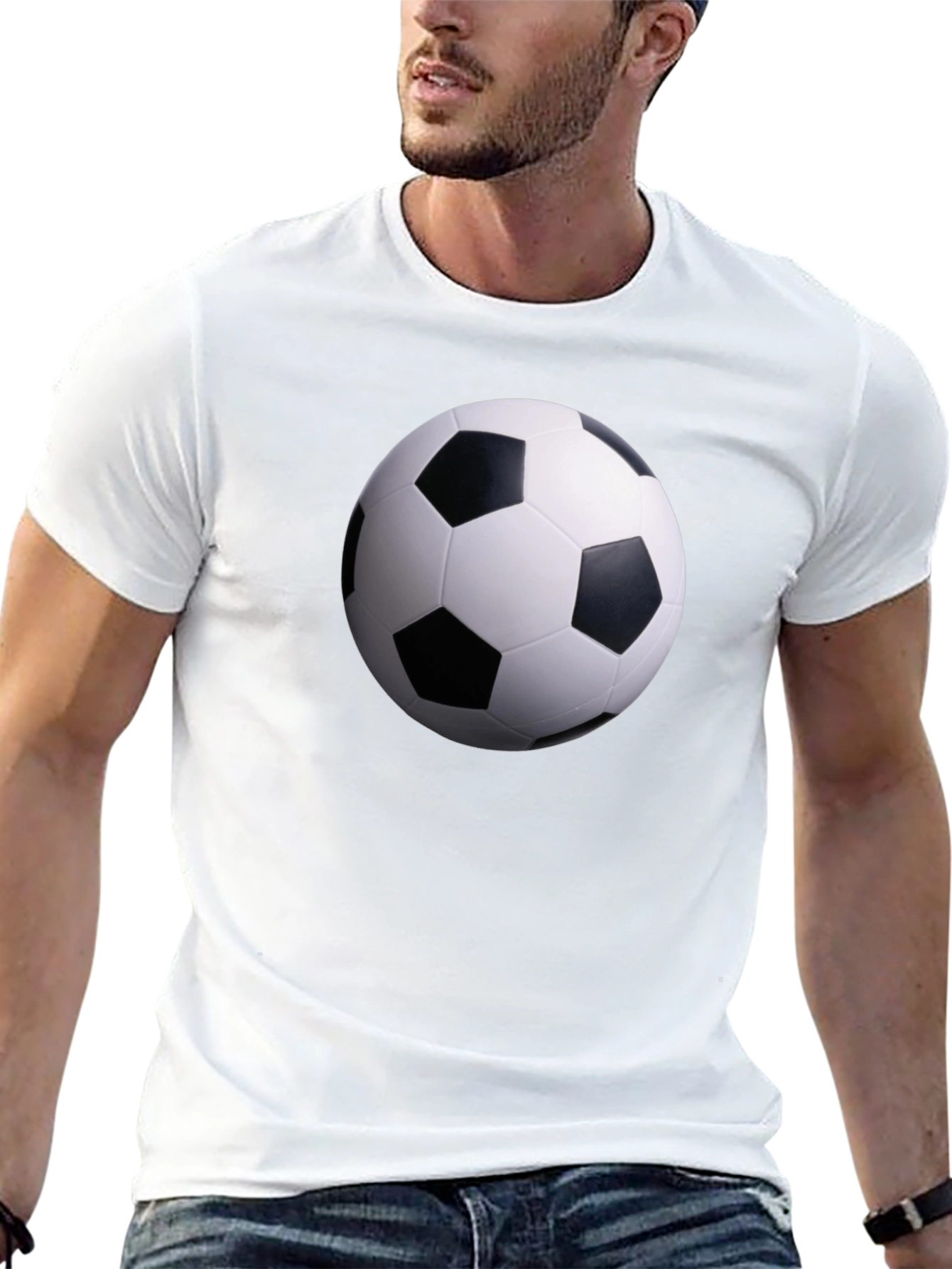 Soccer Ball Graphic Black T-Shirt