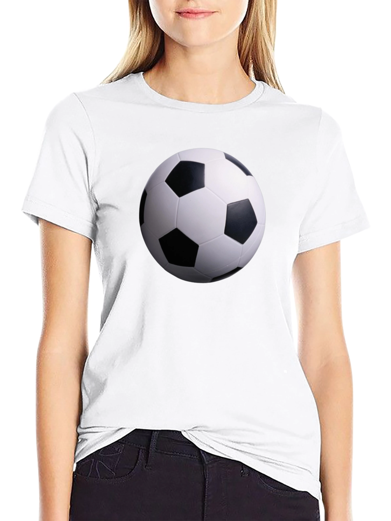 Soccer Ball Graphic Black T-Shirt
