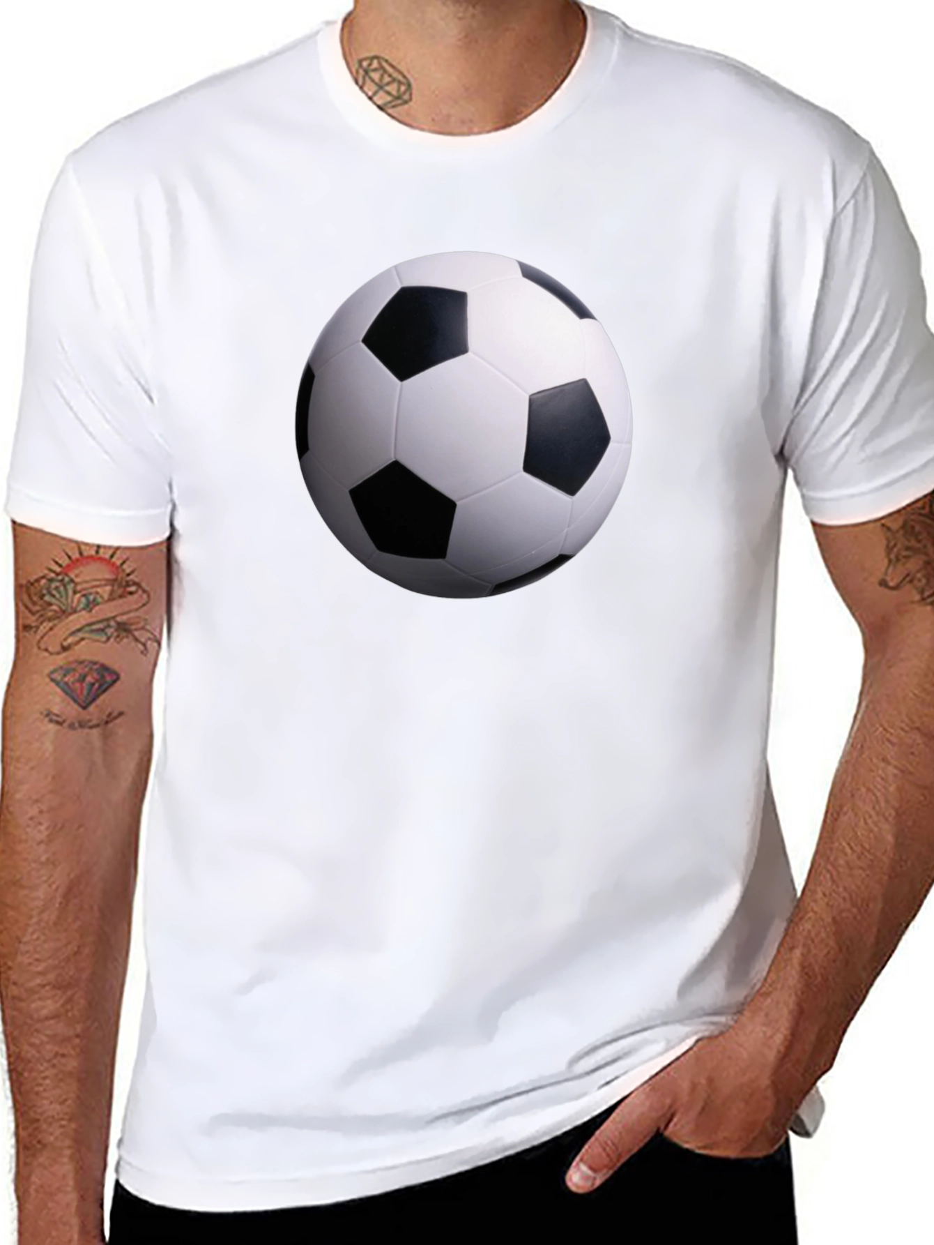Soccer Ball Graphic Black T-Shirt