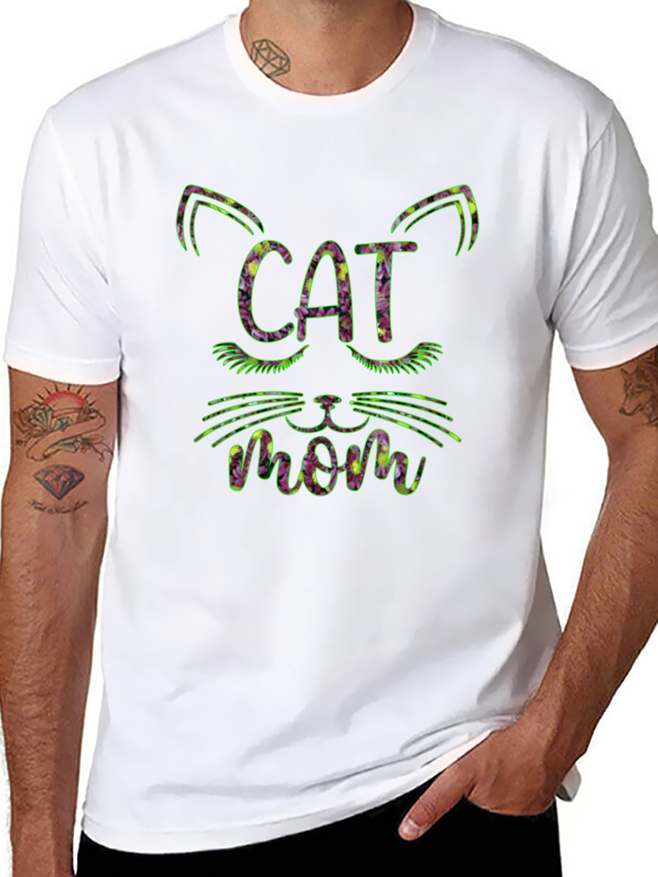 Cat Mom Floral T-Shirt
