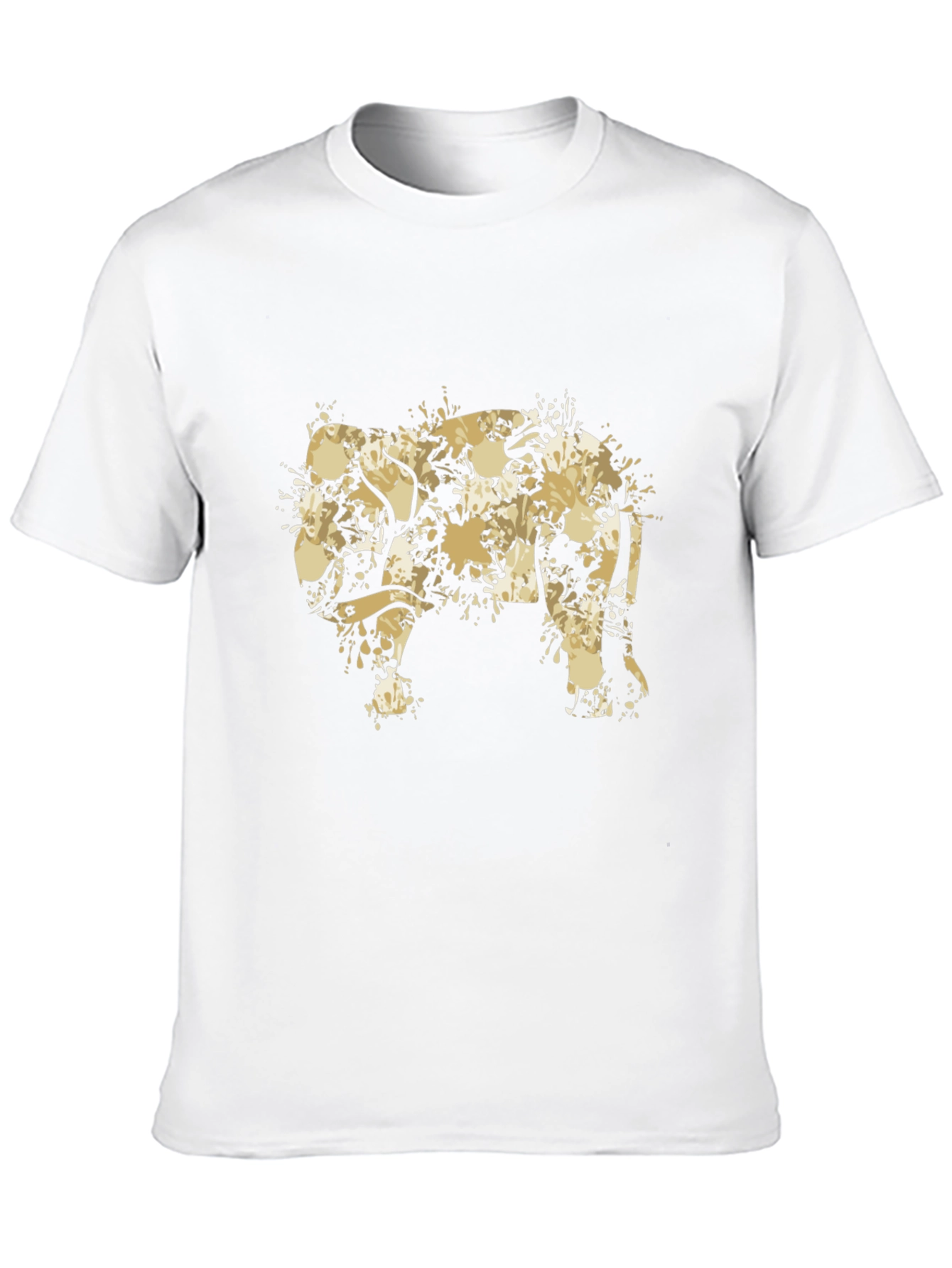 Abstract Elephant Print Black T-Shirt