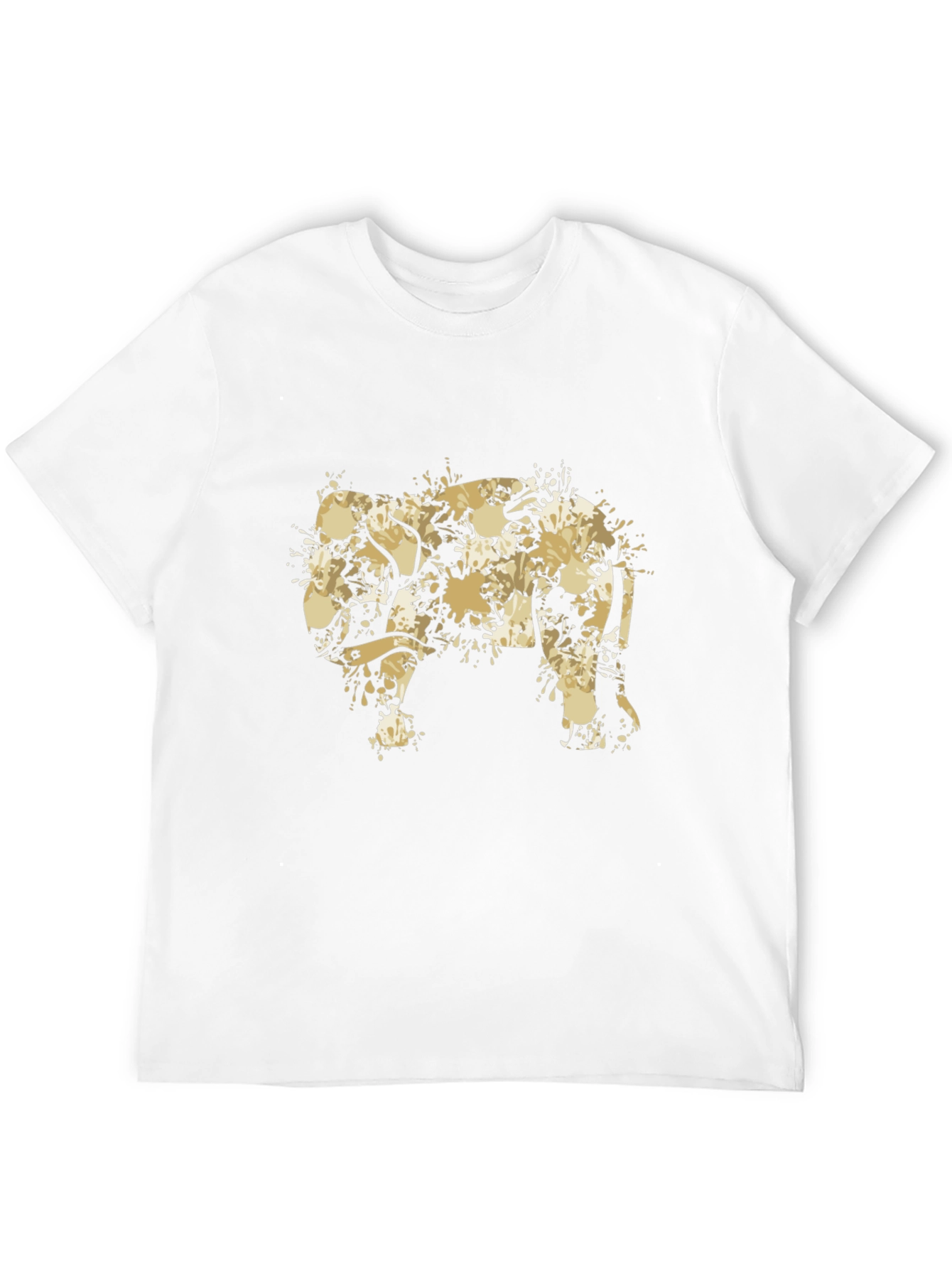 Abstract Elephant Print Black T-Shirt