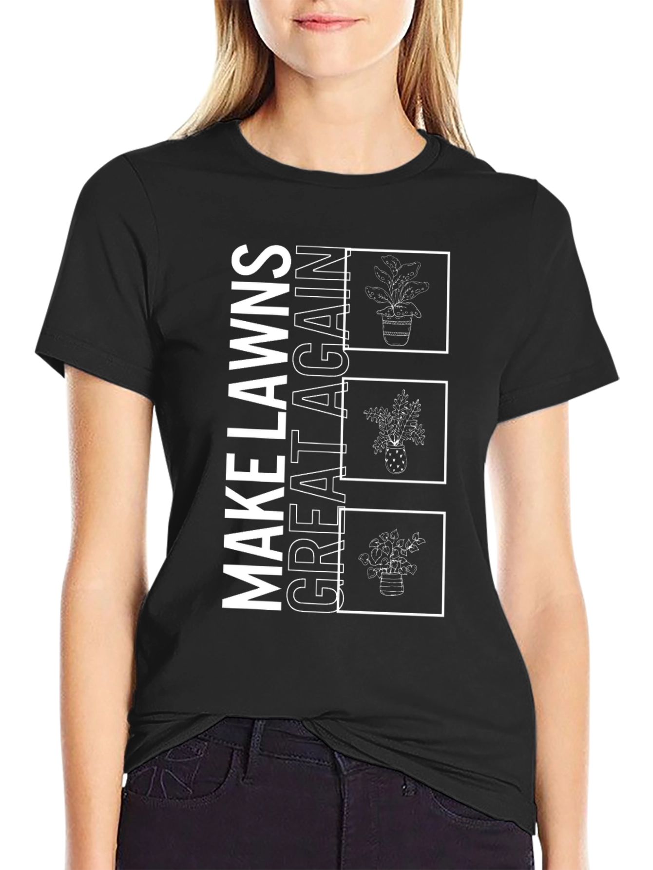 Make Lawns Great Again Graphic Tee - Black