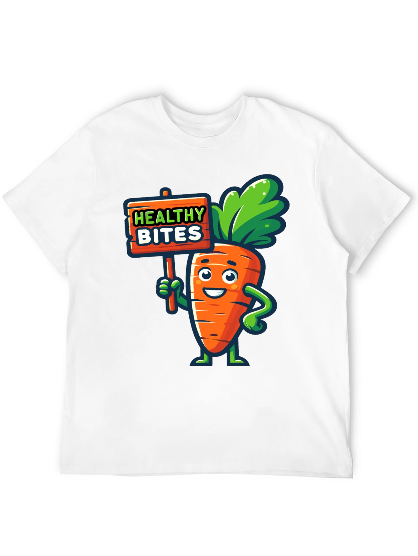 Healthy Bites Carrot Cartoon Graphic T-Shirt