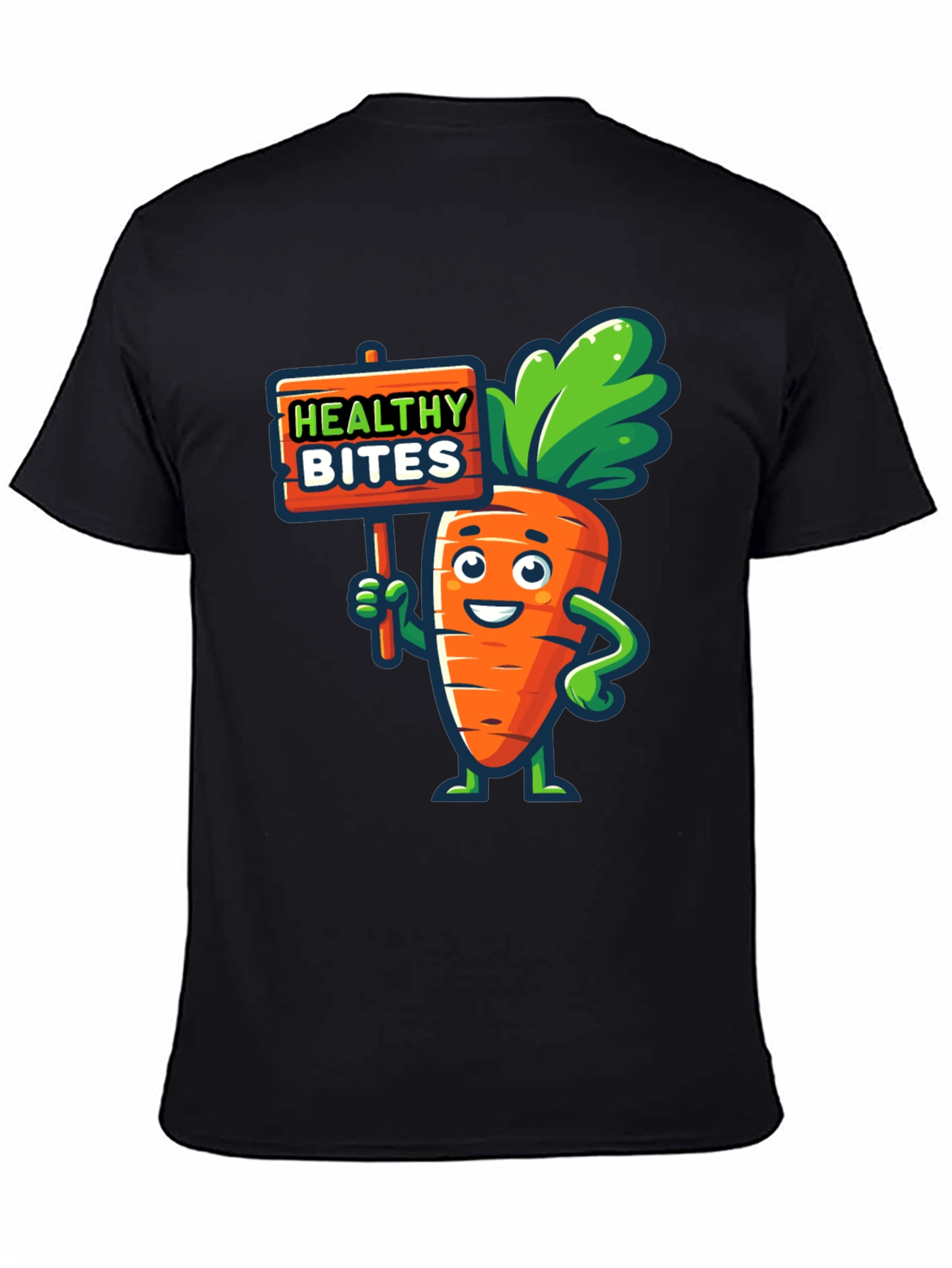 Healthy Bites Carrot Cartoon Graphic T-Shirt