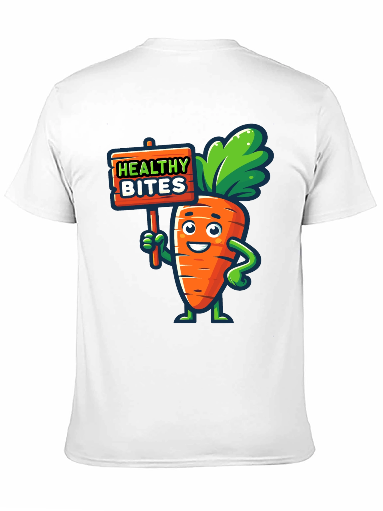 Healthy Bites Carrot Cartoon Graphic T-Shirt