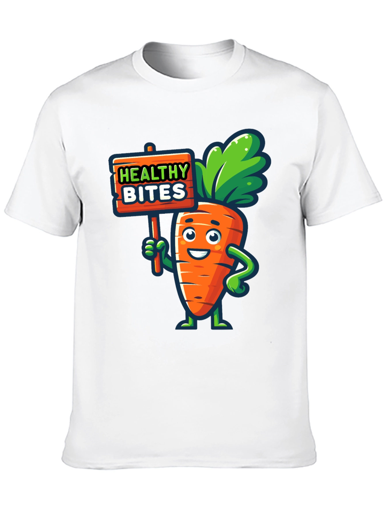 Healthy Bites Carrot Cartoon Graphic T-Shirt