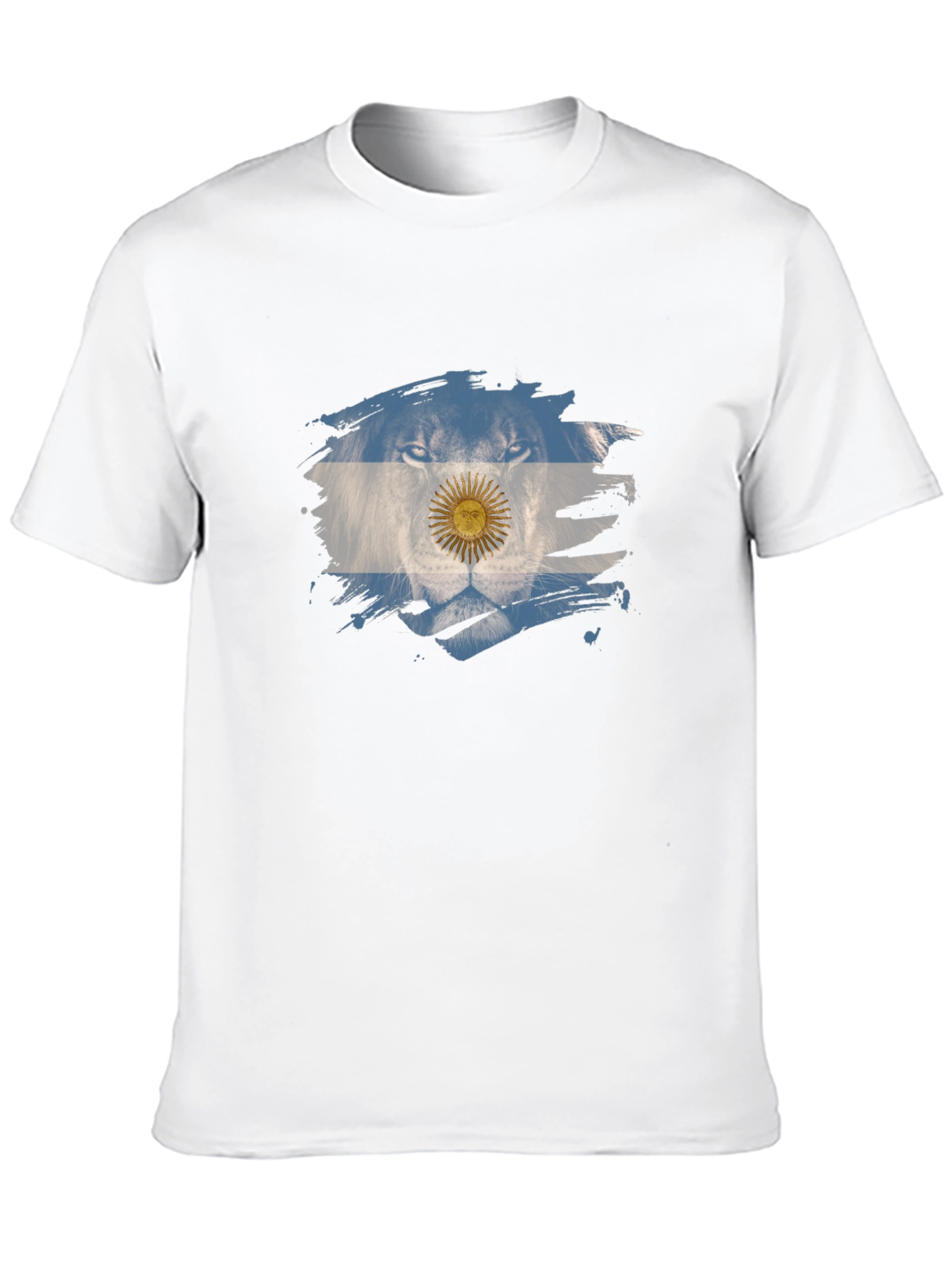 Argentina Lion Flag Graphic Tee - Black Cotton T-Shirt