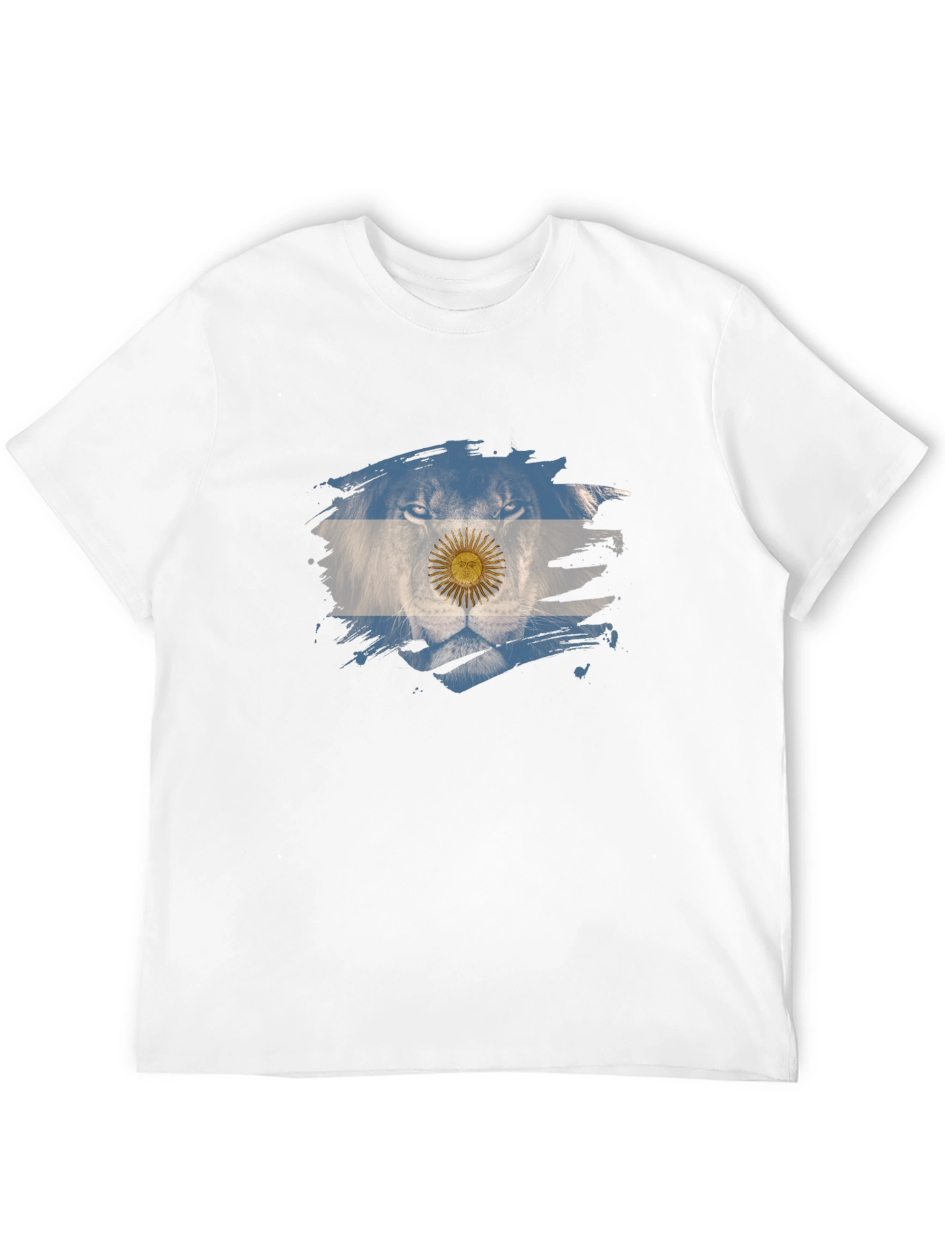 Argentina Lion Flag Graphic Tee - Black Cotton T-Shirt